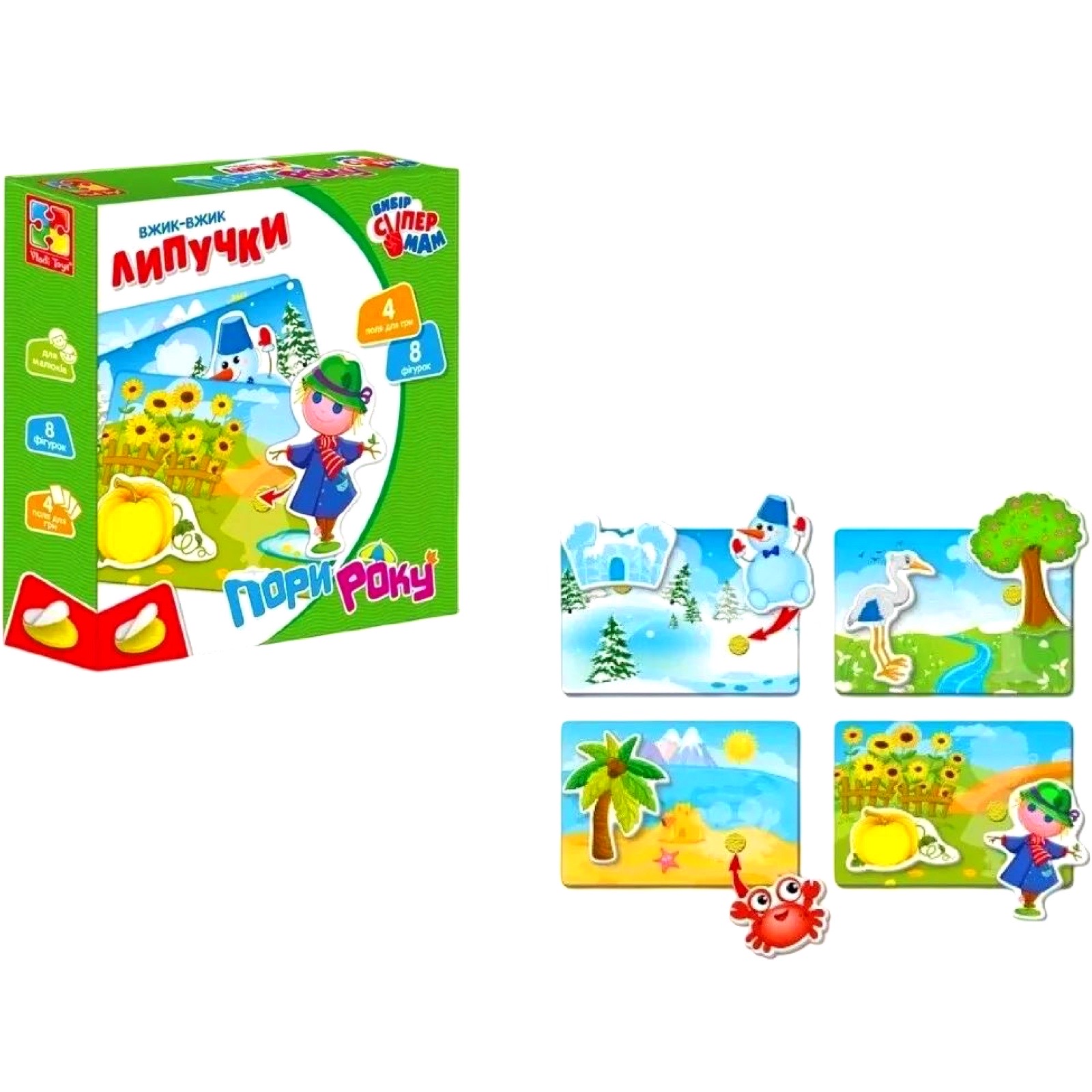 Розвиваючі ігри з липучками: Пори року Унісекс Vladi Toys 1302-23