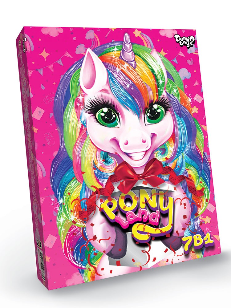 Настільна гра Поні 7 в 1: ігри та творчість Унісекс Danko Toys Pony Land