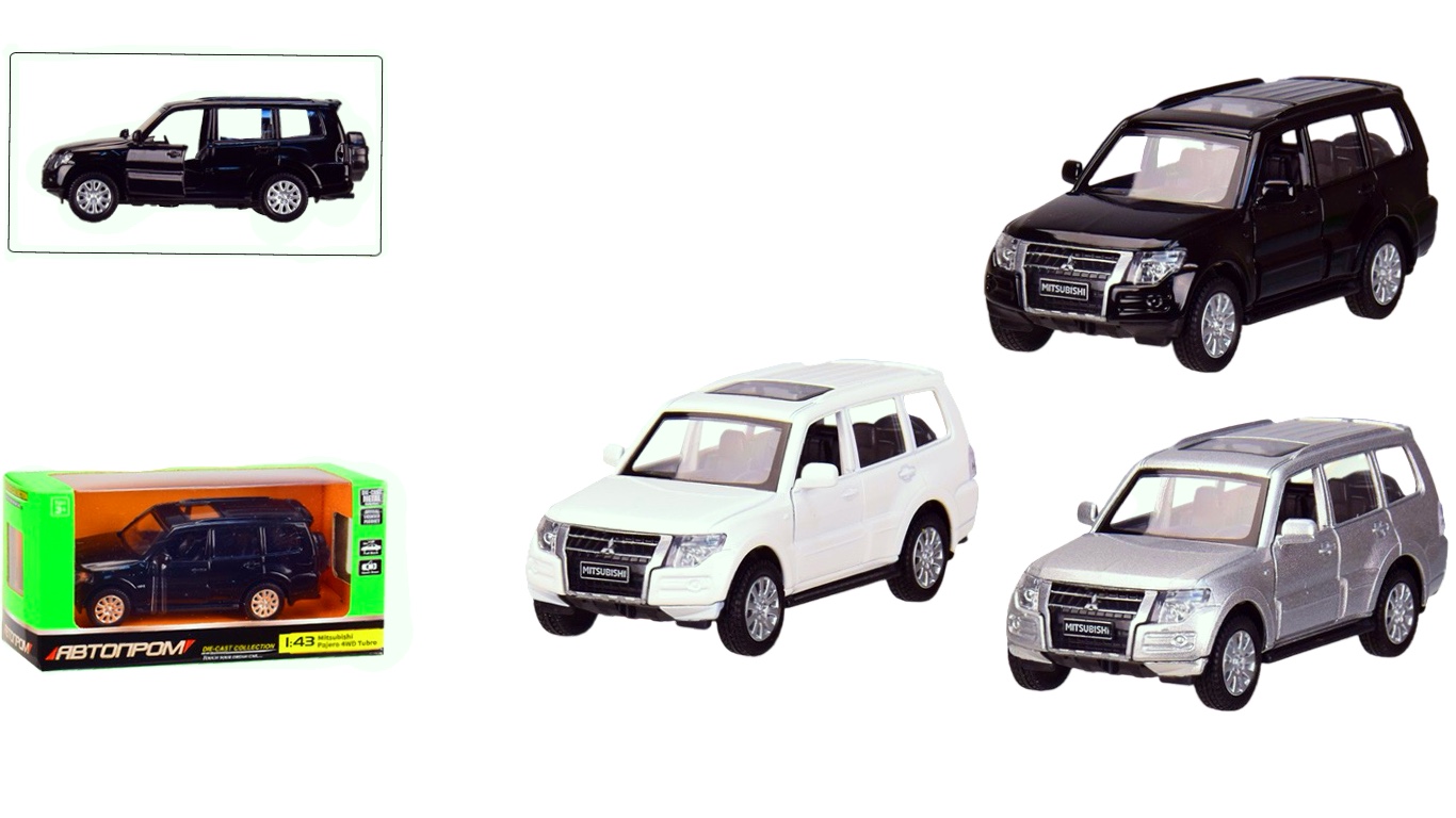 Машина колекційна Mitsubishi Pajero 4WD Turbo, 3 види Унісекс Автопром 4340