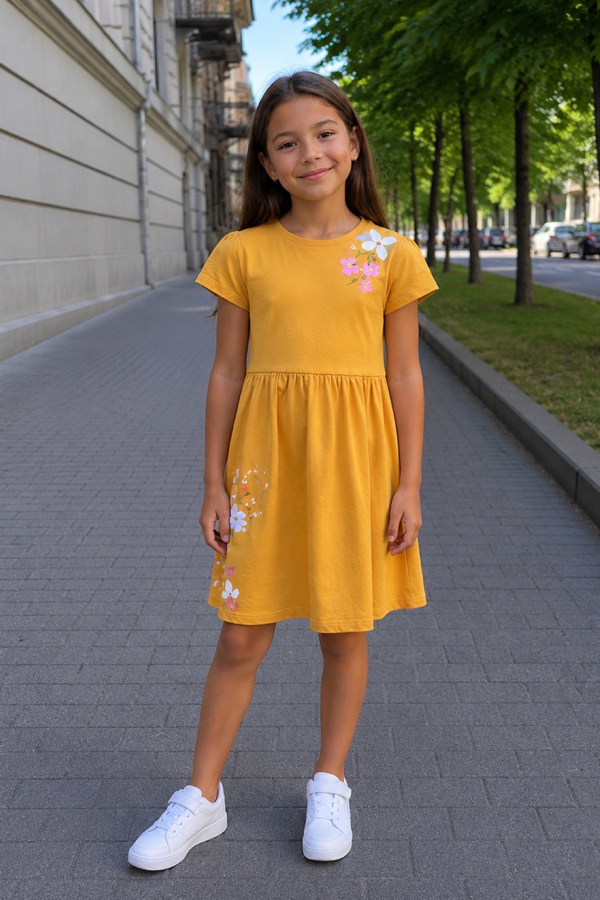 Сукня повсякденна для дівчинки гірчичний Alisa 1039/пл