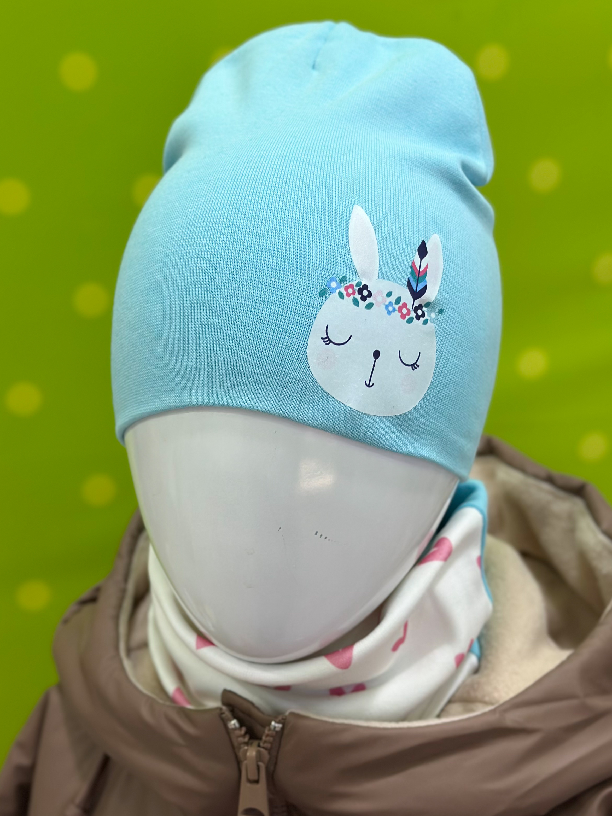 Шапка с бафом для девочки кольоровий Польща Ребіт