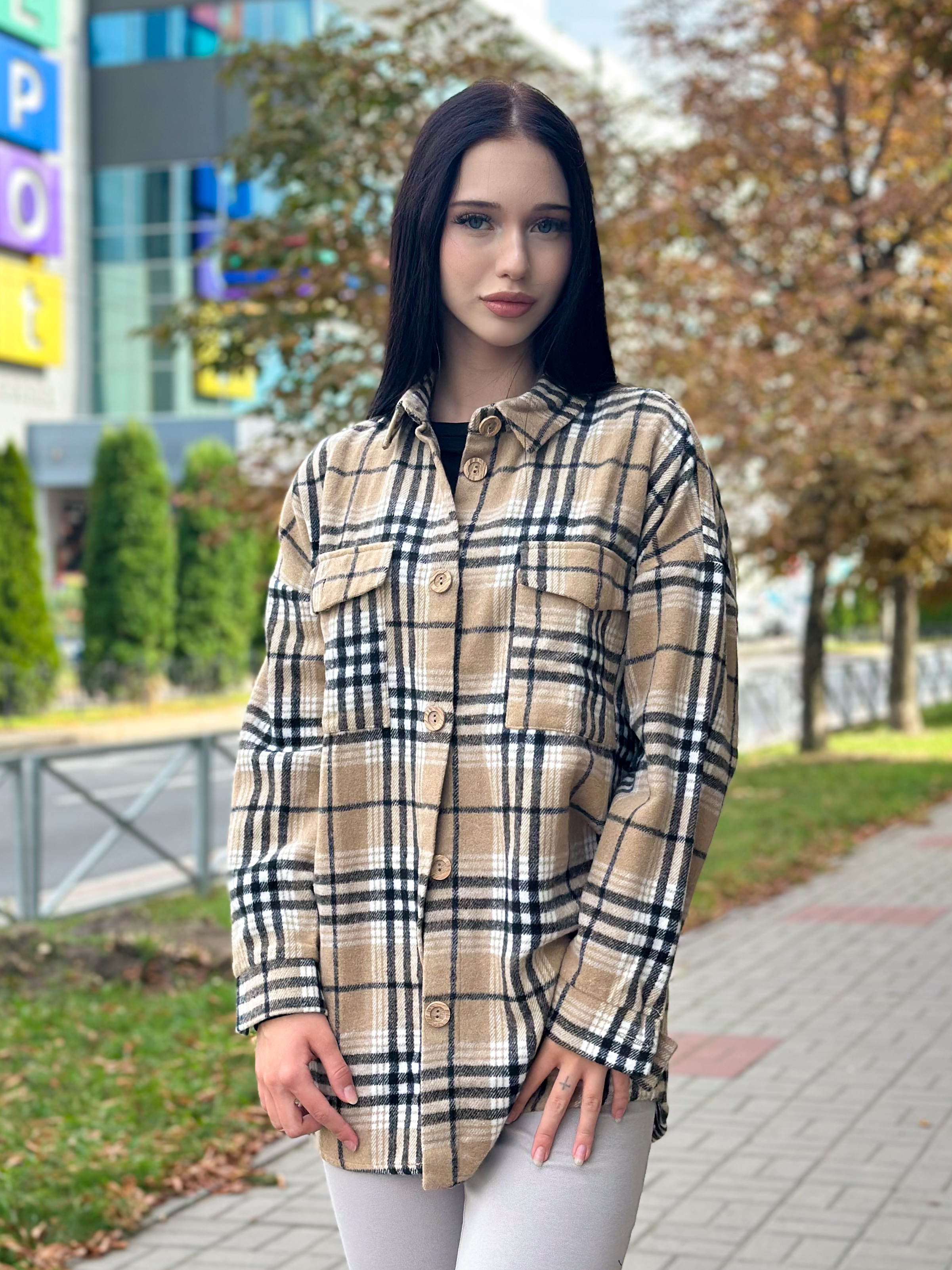 Сорочка котонова для дівчинки бежевий Mevis 4635-03