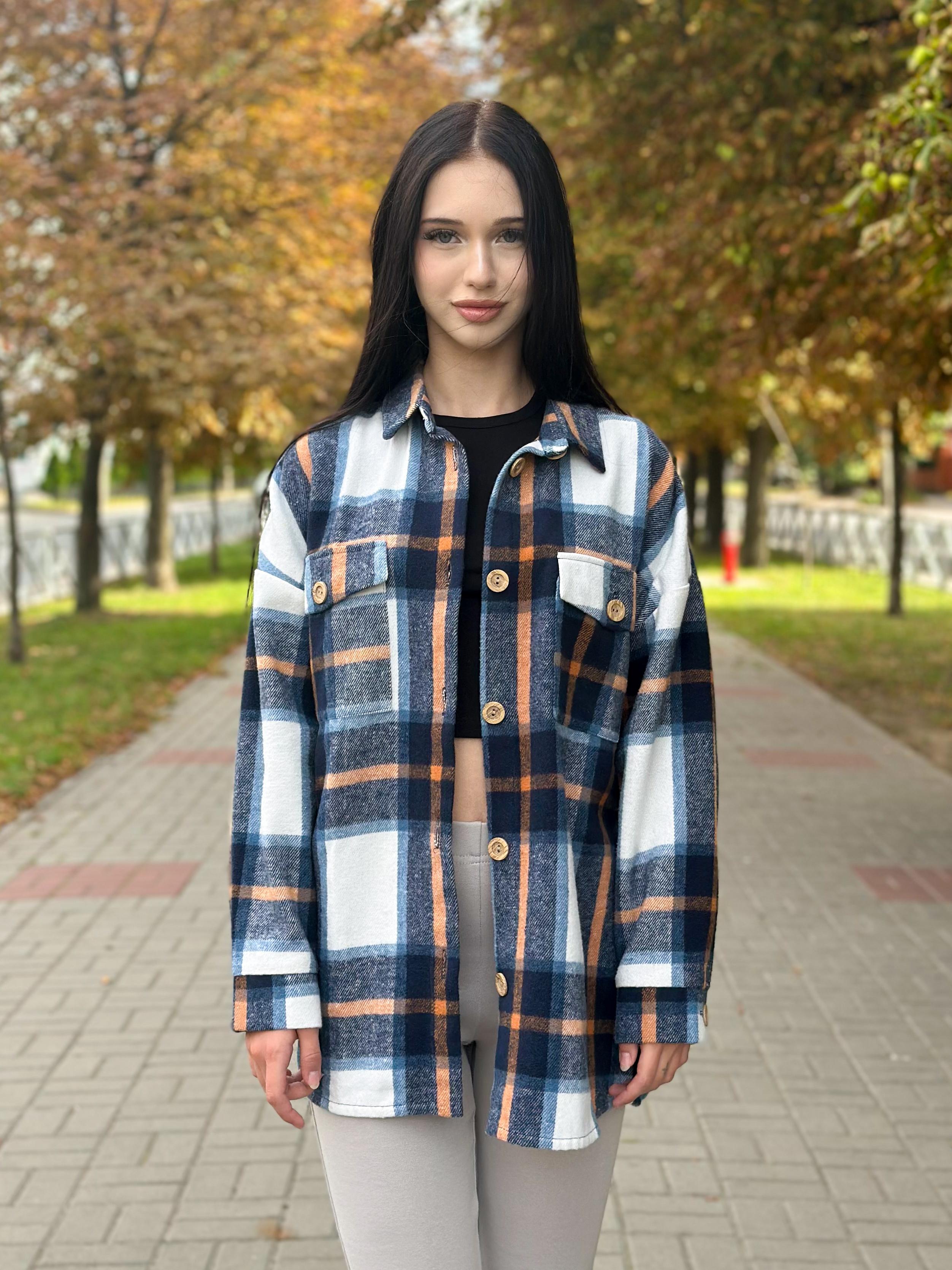 Сорочка котонова для дівчинки темно-синій Mevis 4635-04