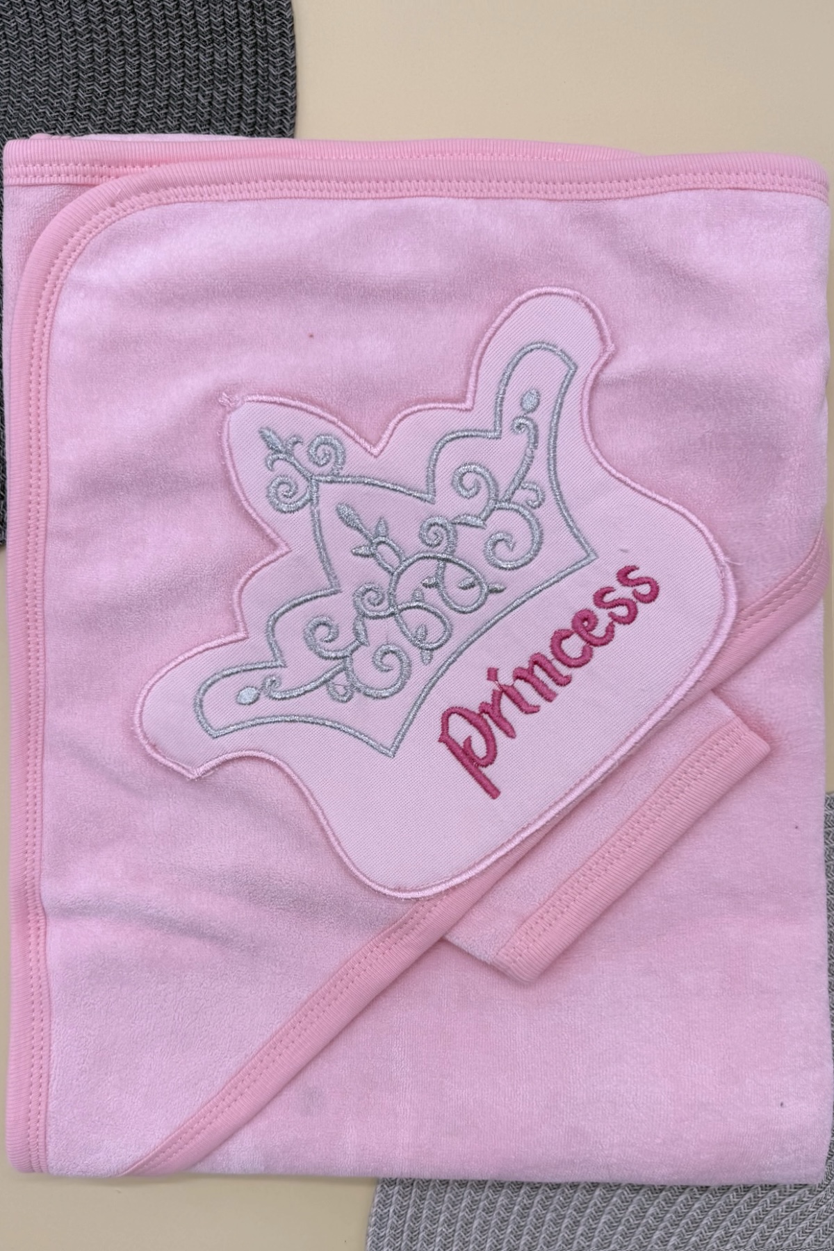 Куточок після купання для дівчинки рожевий Bebelinna 306/Princess