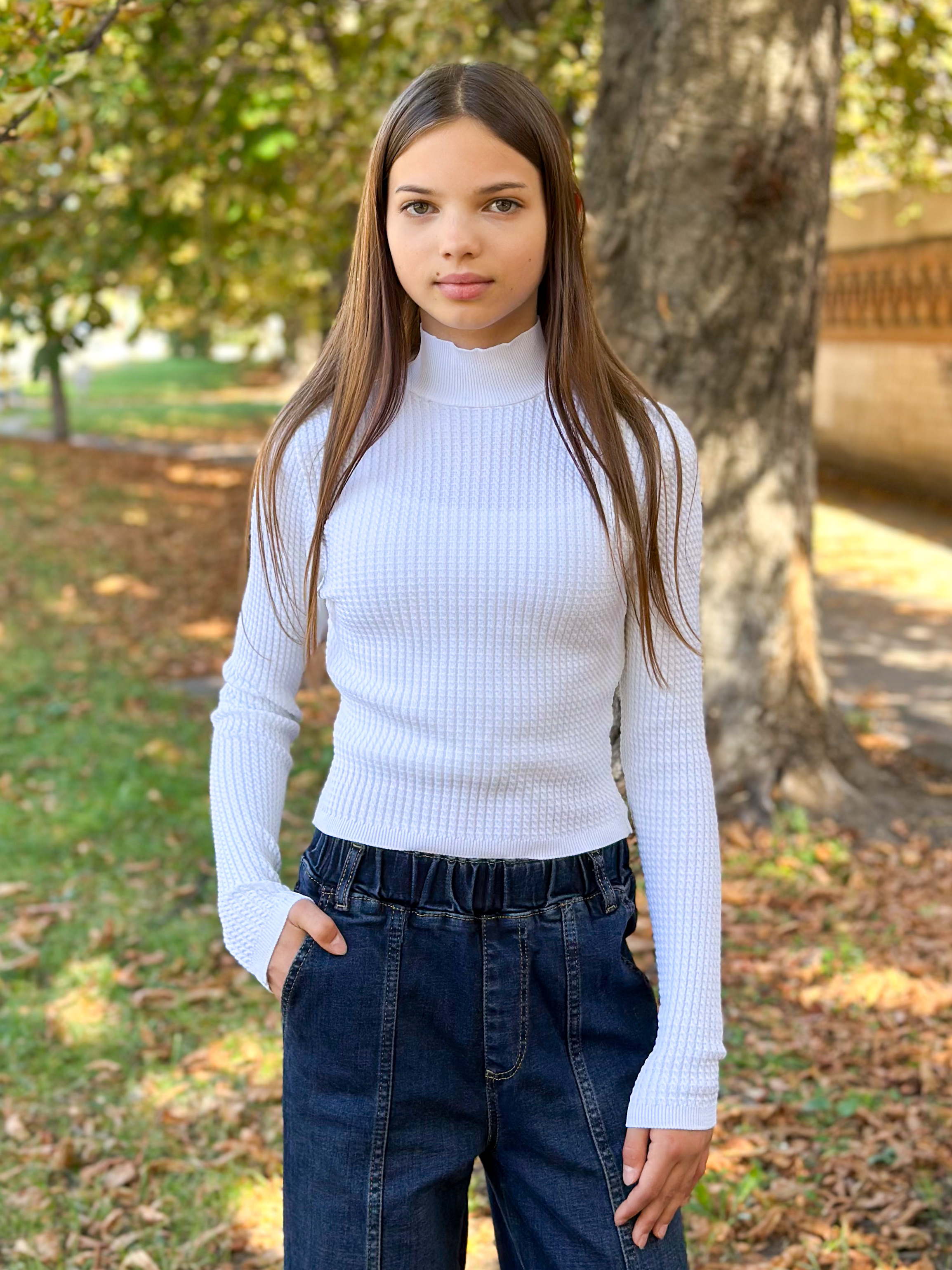 Гольф для дівчинки молочний Mini Moda 0809/гфмол