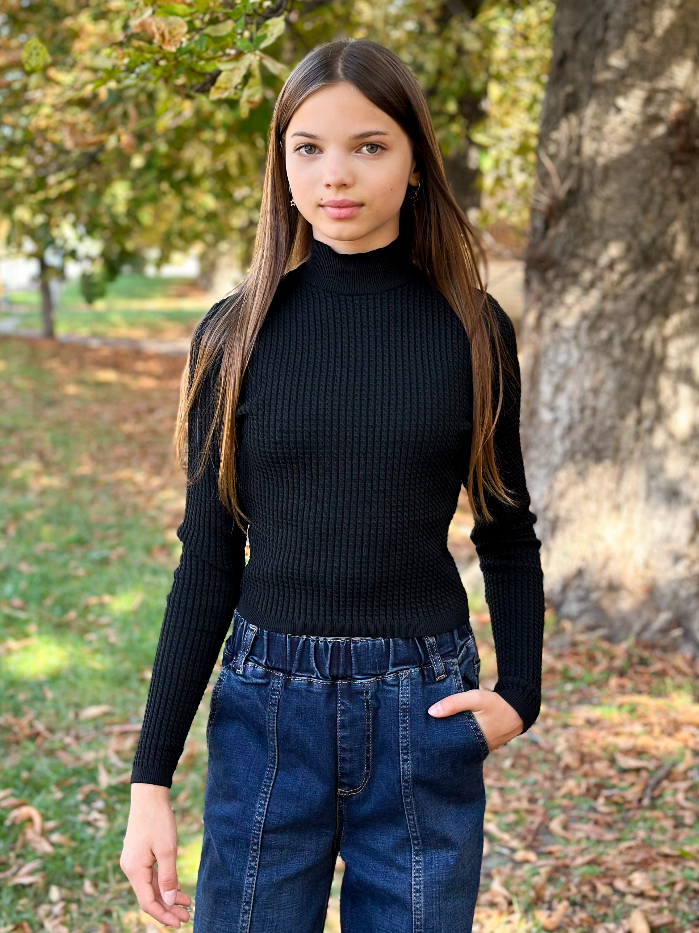 Гольф для дівчинки чорний Mini Moda 0809/гф