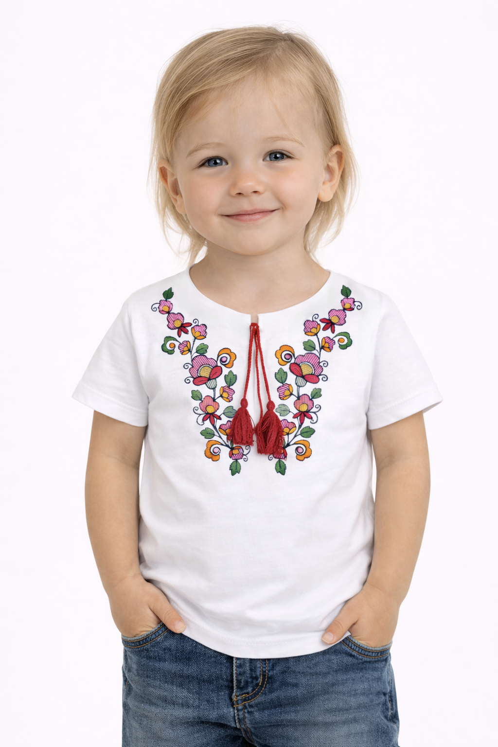 Вишиванка для дівчинки червоний Bembi фб962