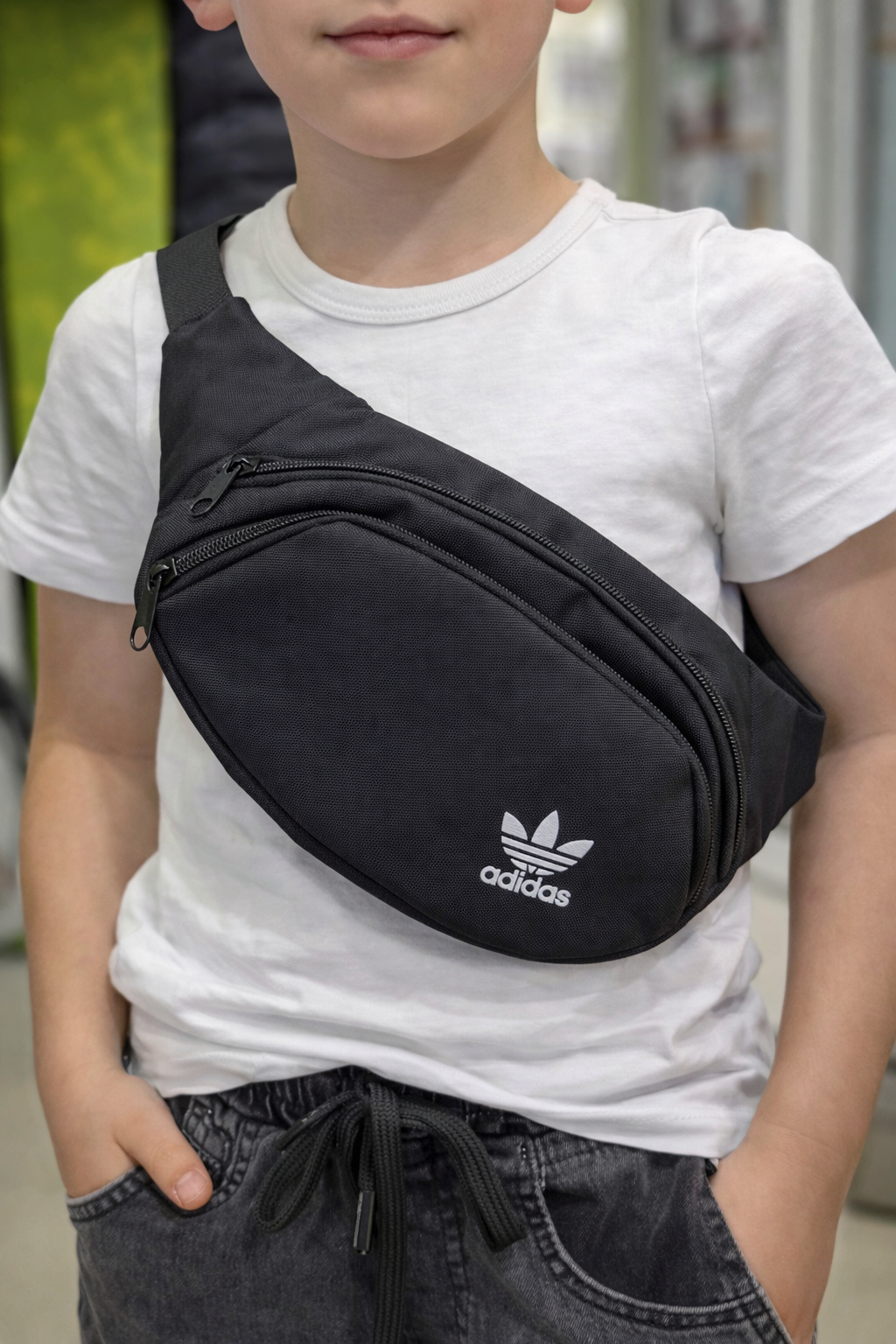 Сумка -бананка для хлопчика чорний Китай Adidas/бн