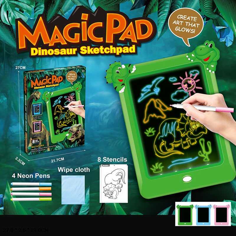 Дошка для малювання MagicPad: неонові фломастери, трафарети Унісекс Китай D4238