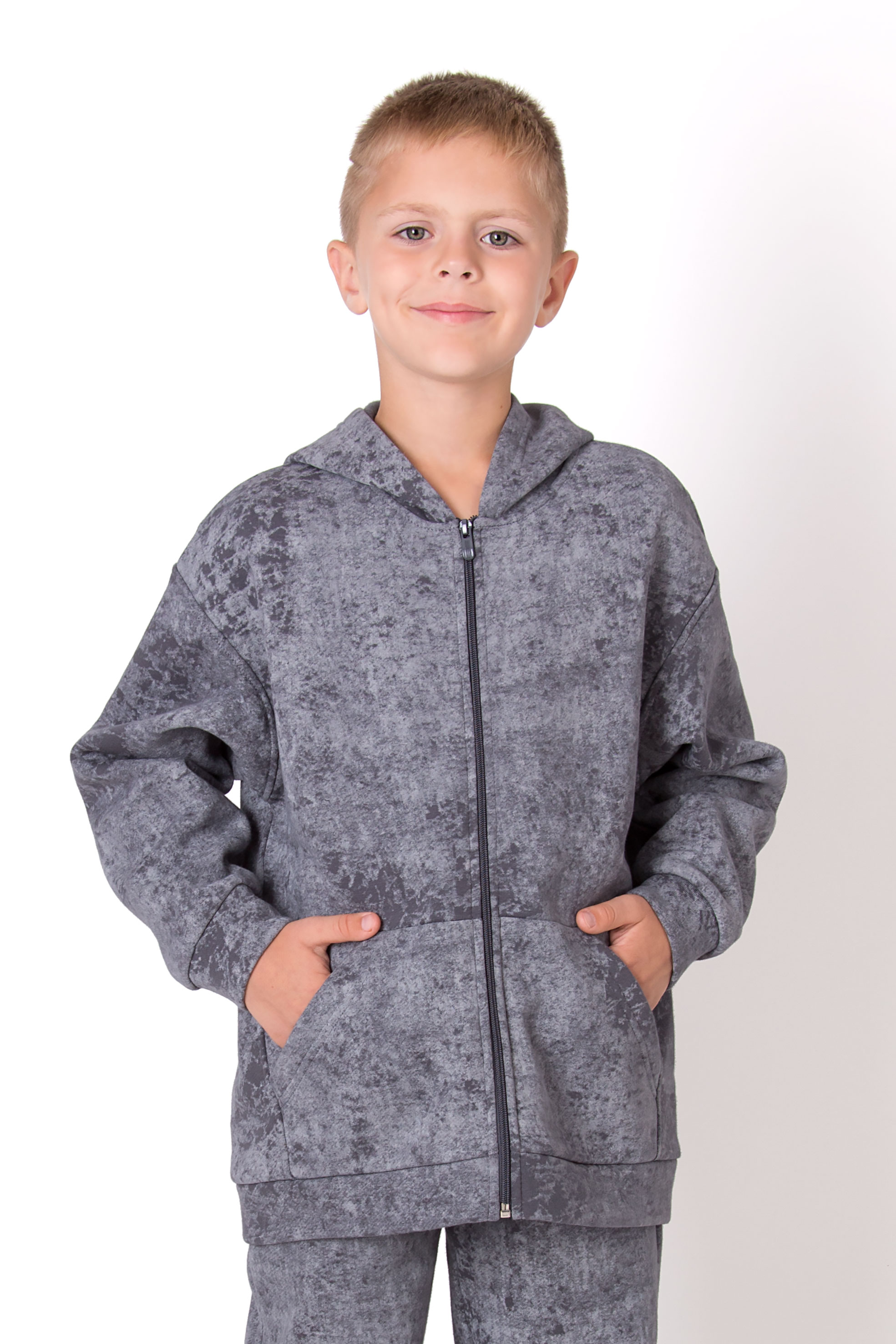 Костюм спортивний для хлопчика сірий Mevis 5295-01