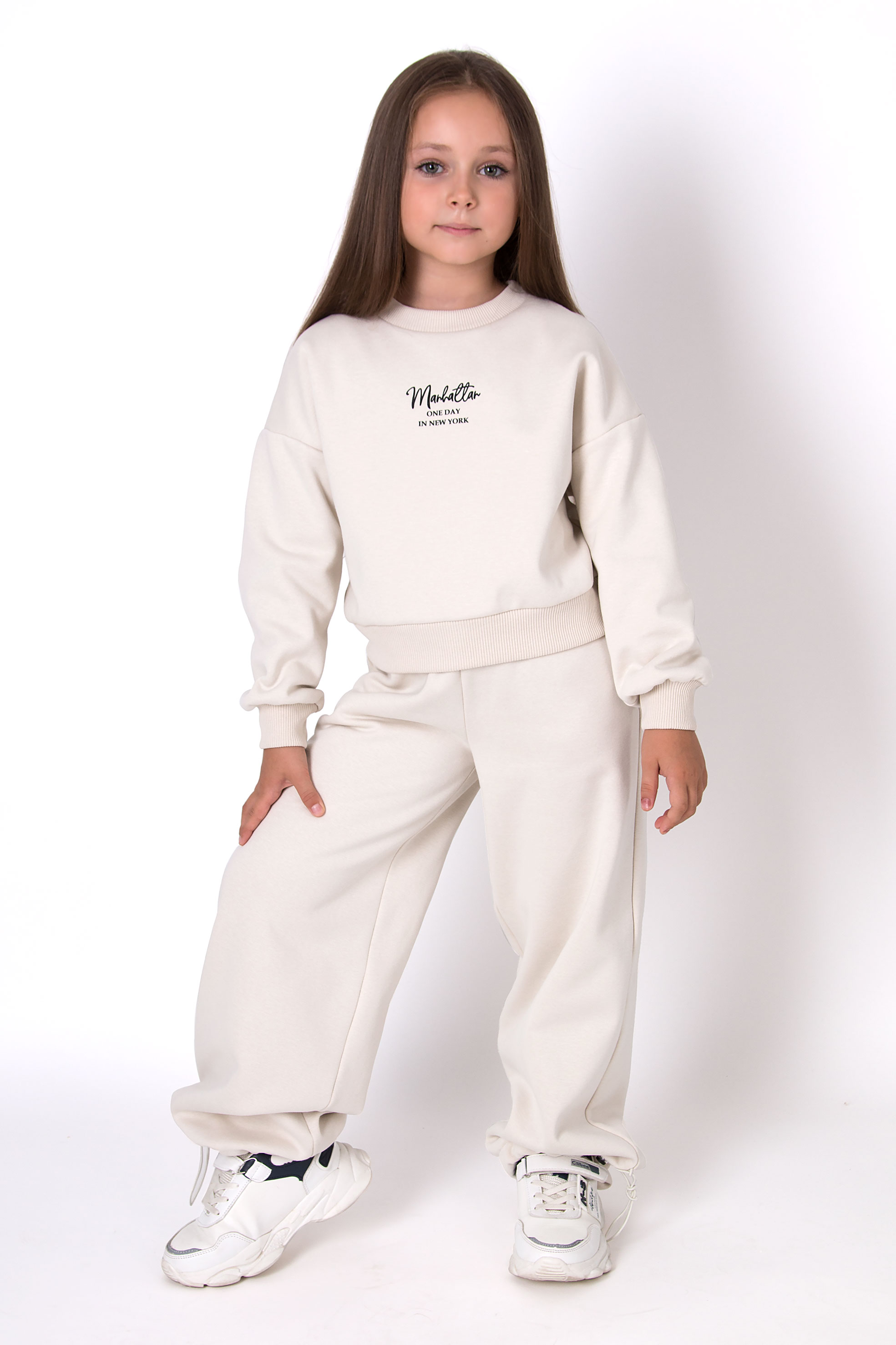Костюм для дівчинки молочний Mevis 5279-01