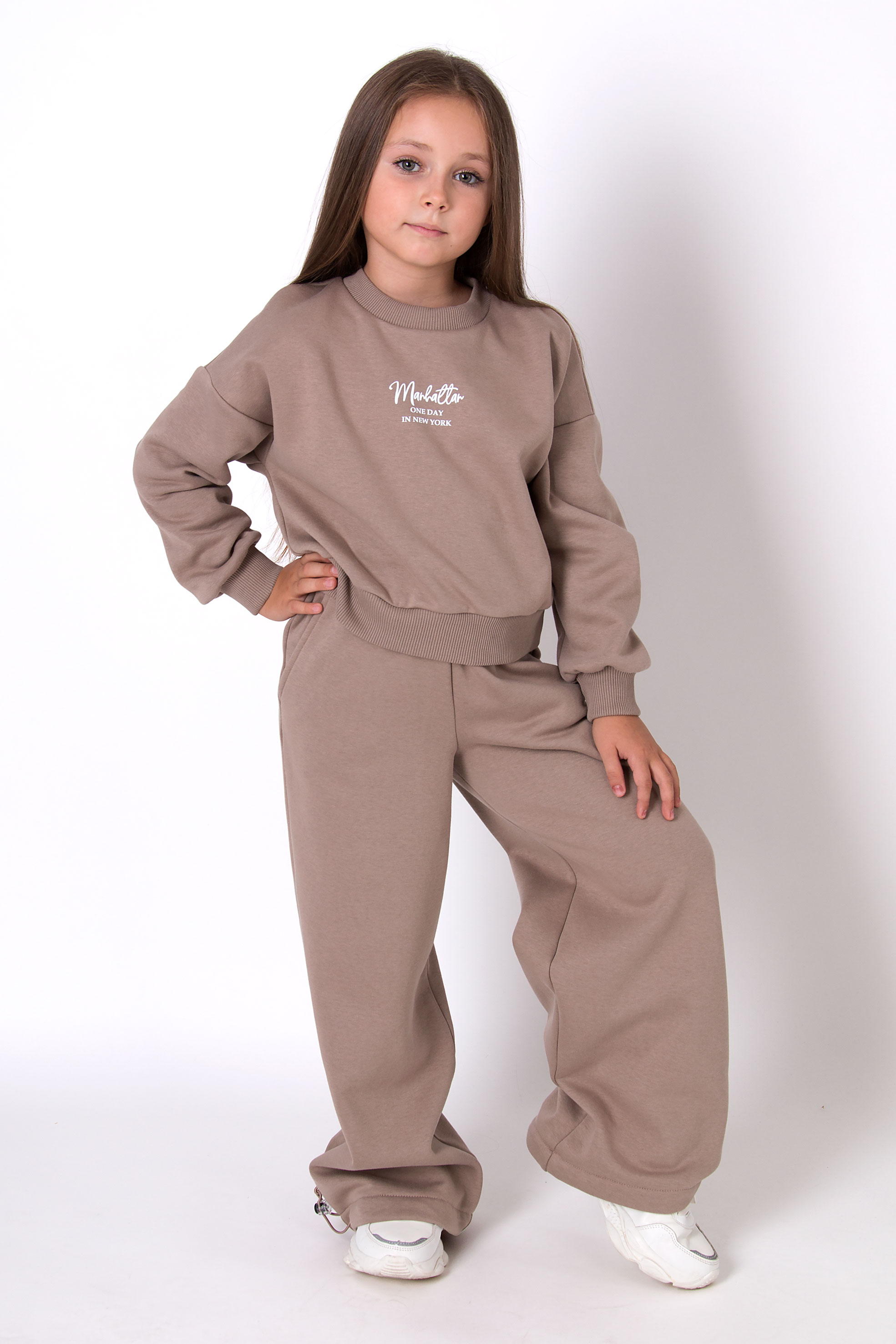 Костюм для дівчинки бежевий Mevis 5279-04