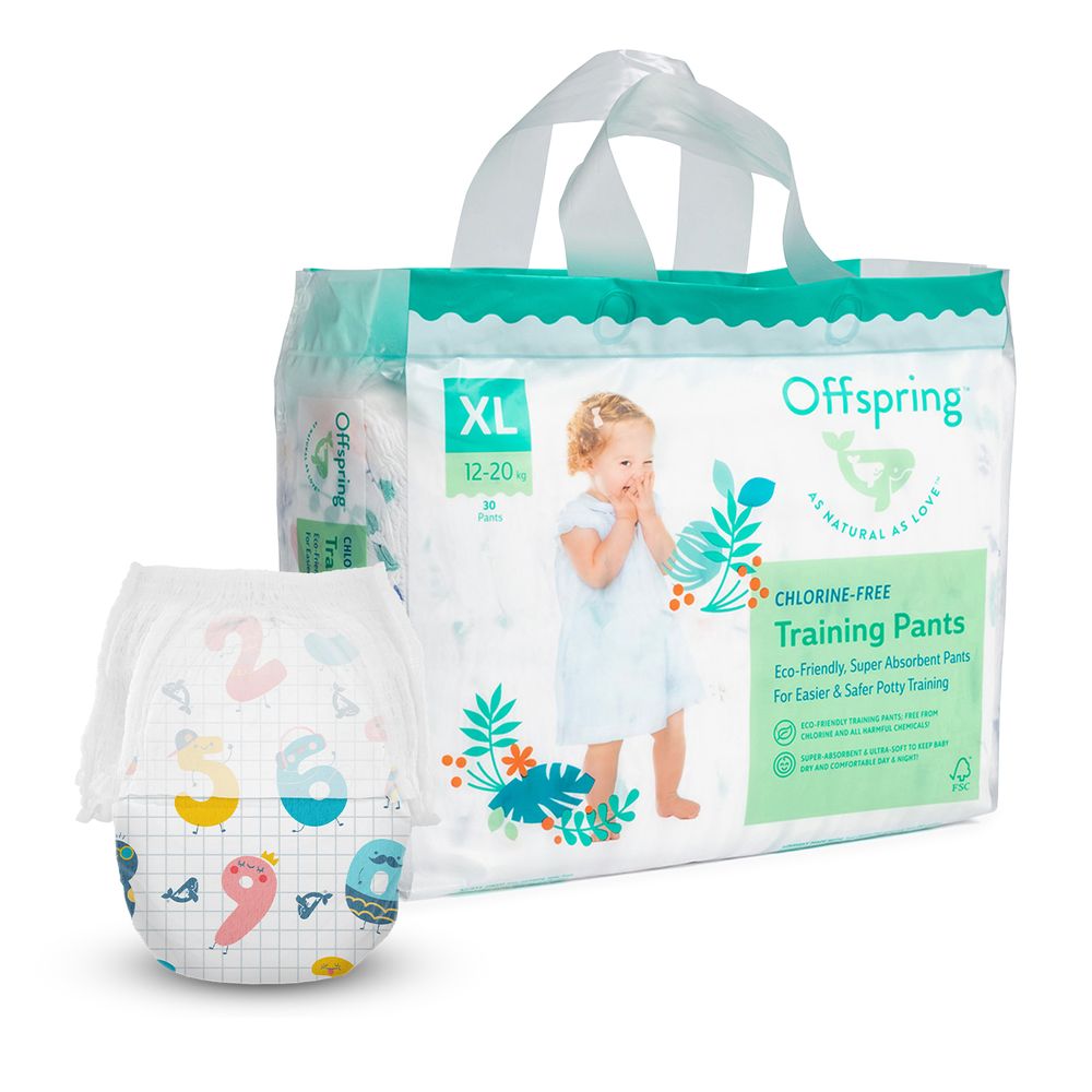 Підгузки трусиками 30 штук, на вагу 12-20 кг Цифри Унісекс Offspring XL30P-FFG