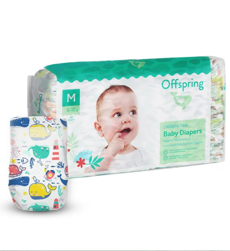 Підгузки 42 штуки, на вагу 6-10 кг Кити Унісекс Offspring M42P-WTW