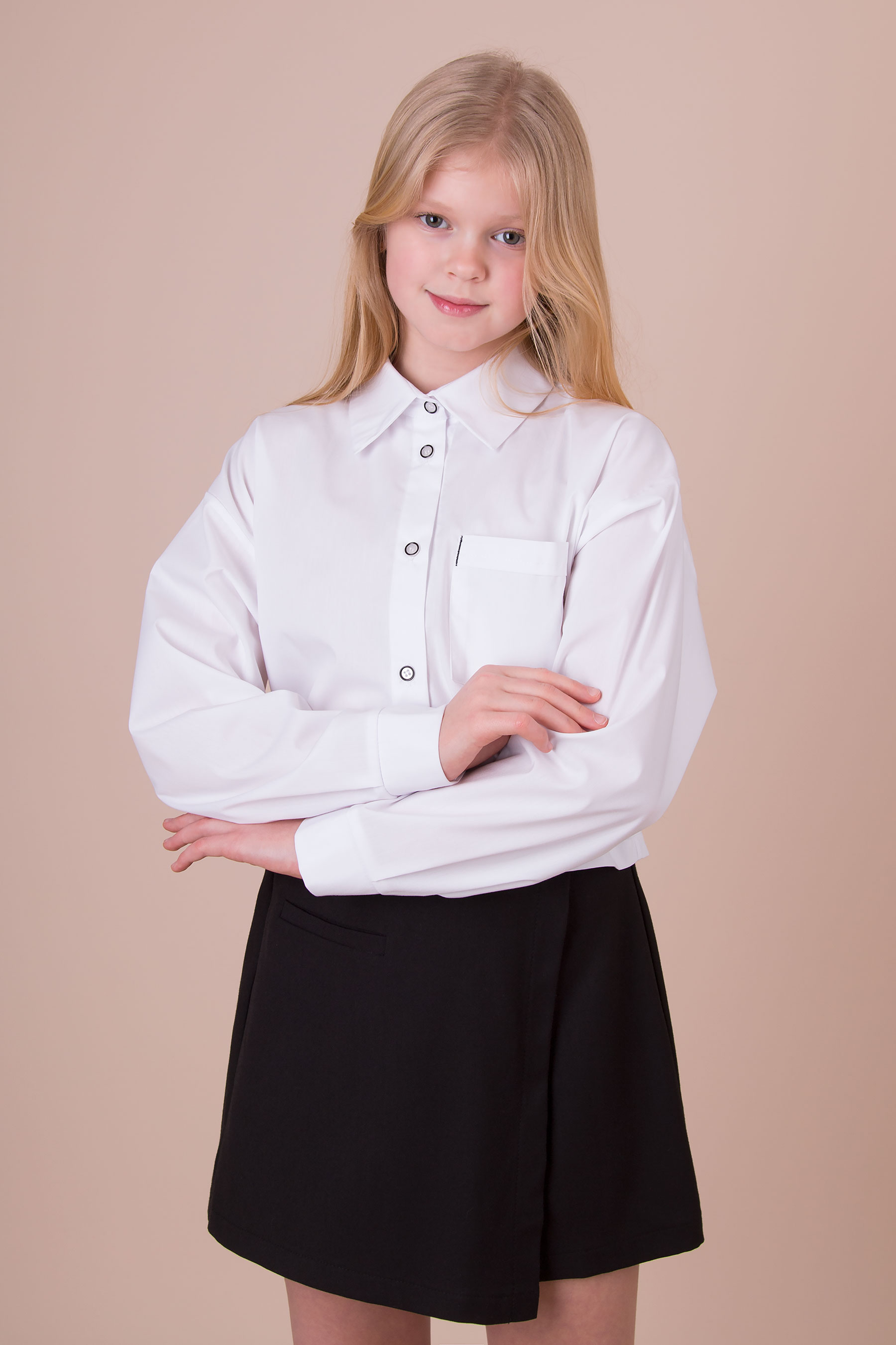 Блуза для дівчинки молочний Mevis 5404-02