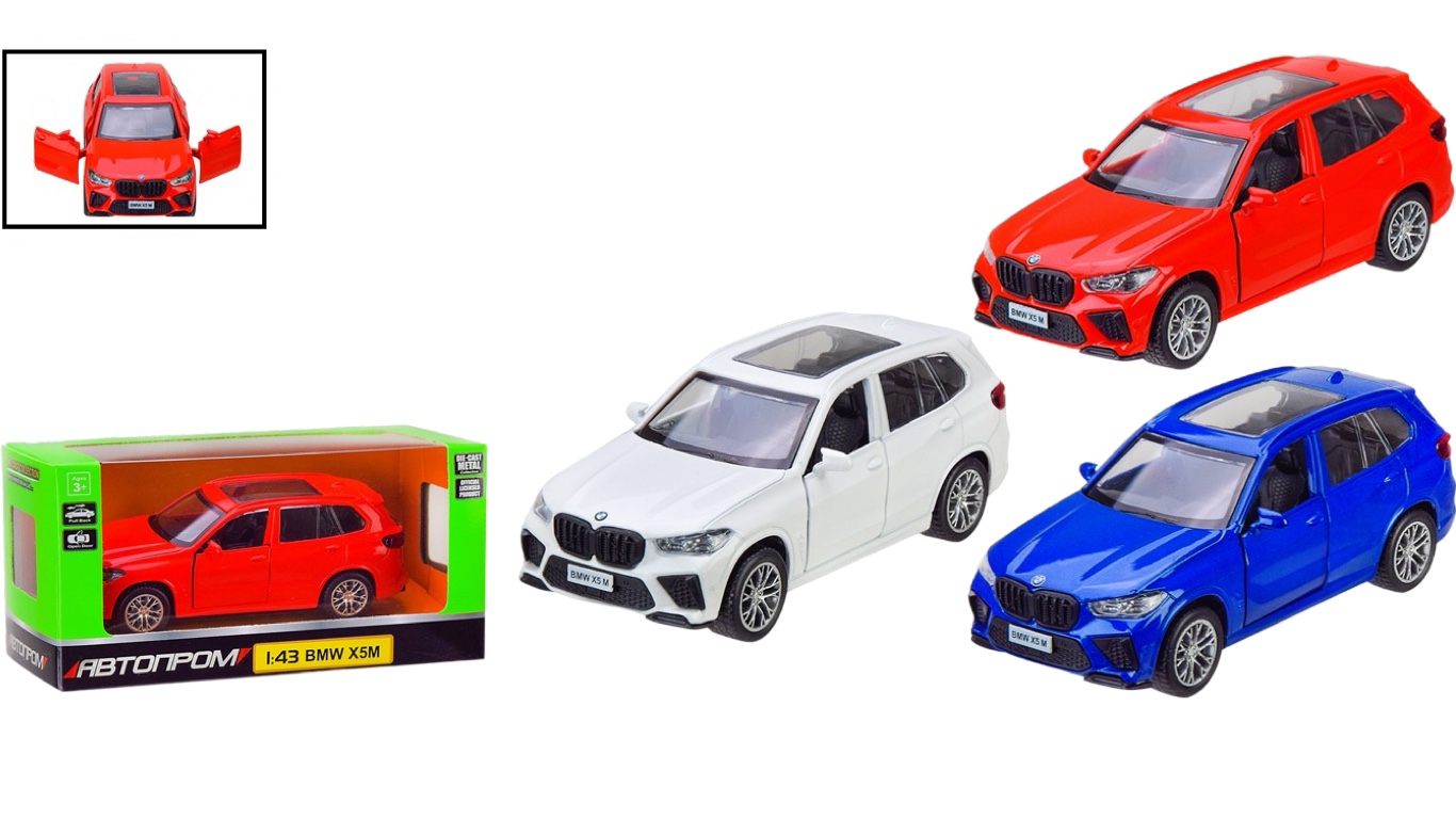 Машина колекційна BMW X5M, відкриваються двері Унісекс Автопром 4370