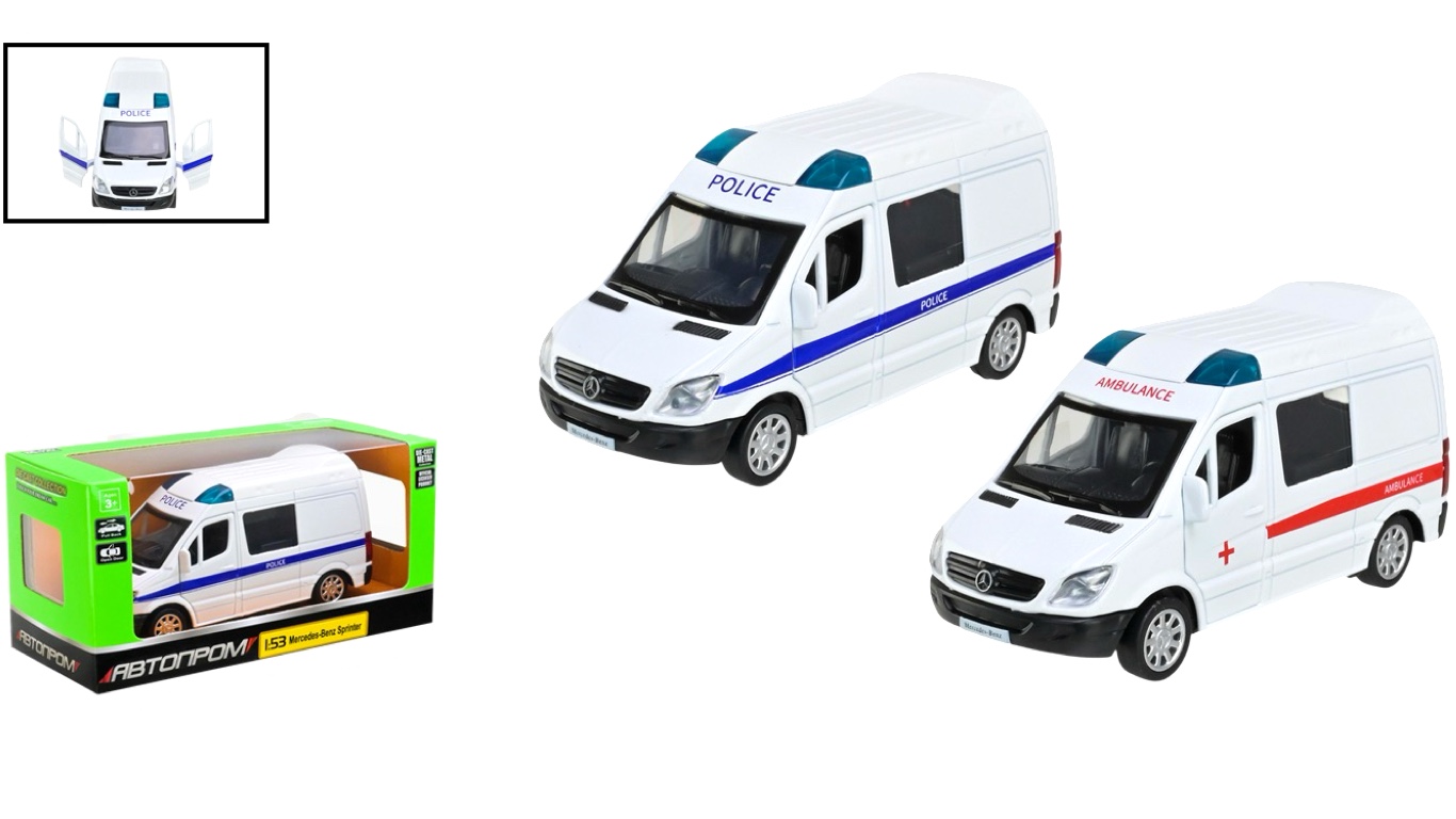 Машина колекційна Mercedes-Benz Sprinter, відкриваються двері Унісекс Автопром 4382