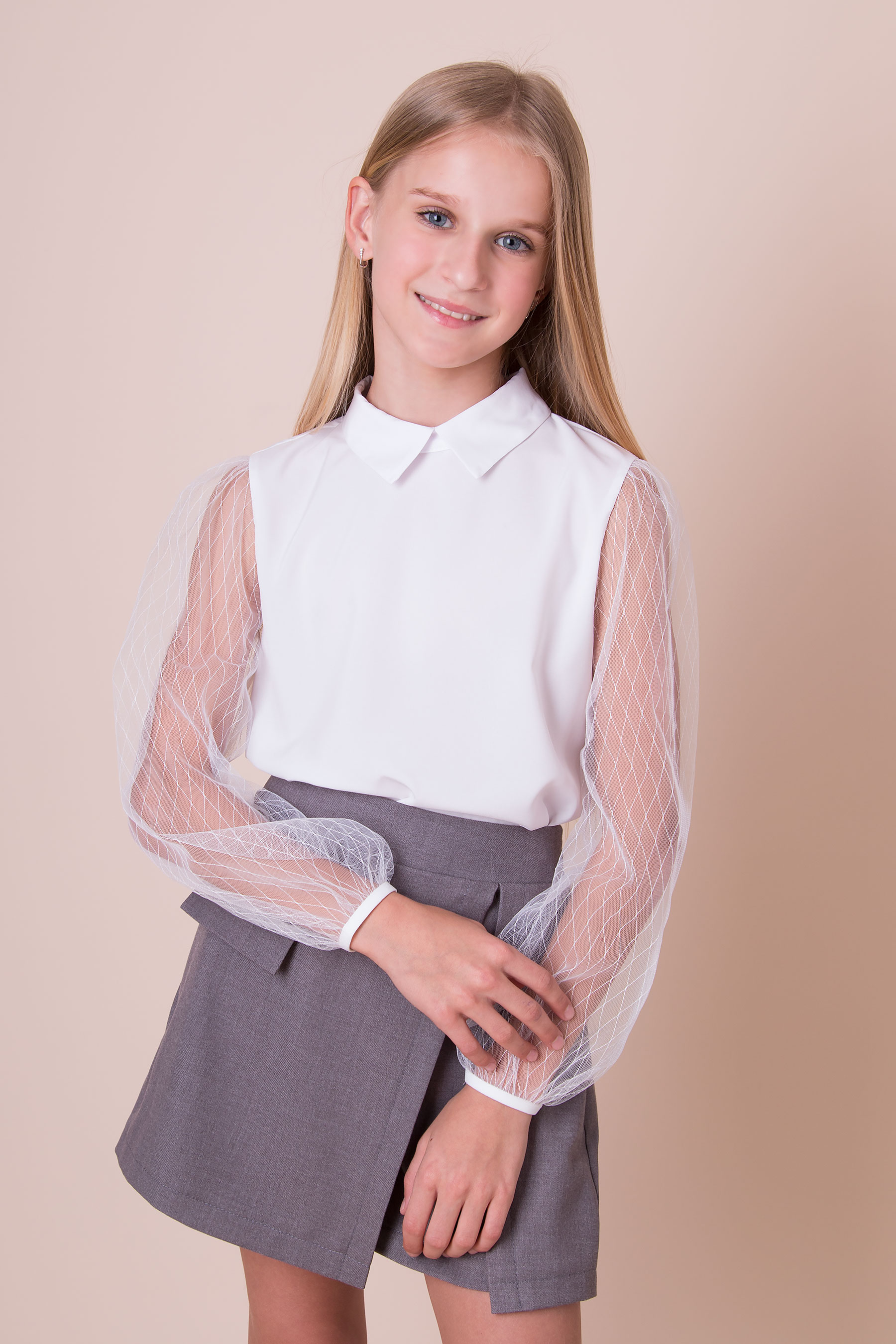 Блуза для дівчинки молочний Mevis 5436-03