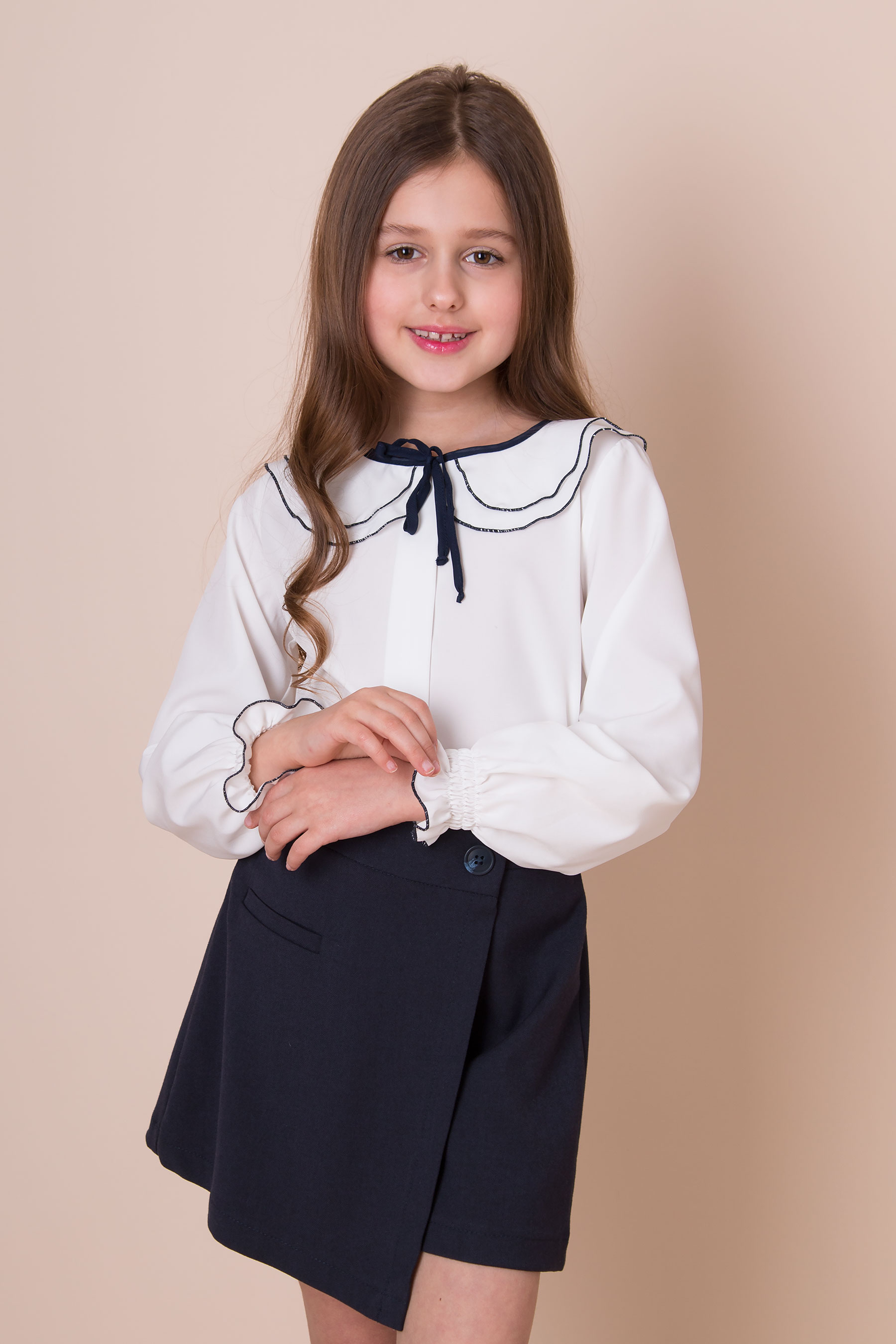 Блуза для дівчинки молочний Mevis 5343-02