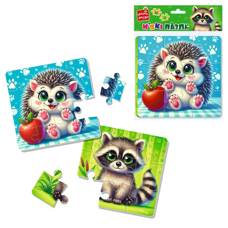 Пазли мякі Єнот та Їжачок Унісекс Vladi Toys 1102-36