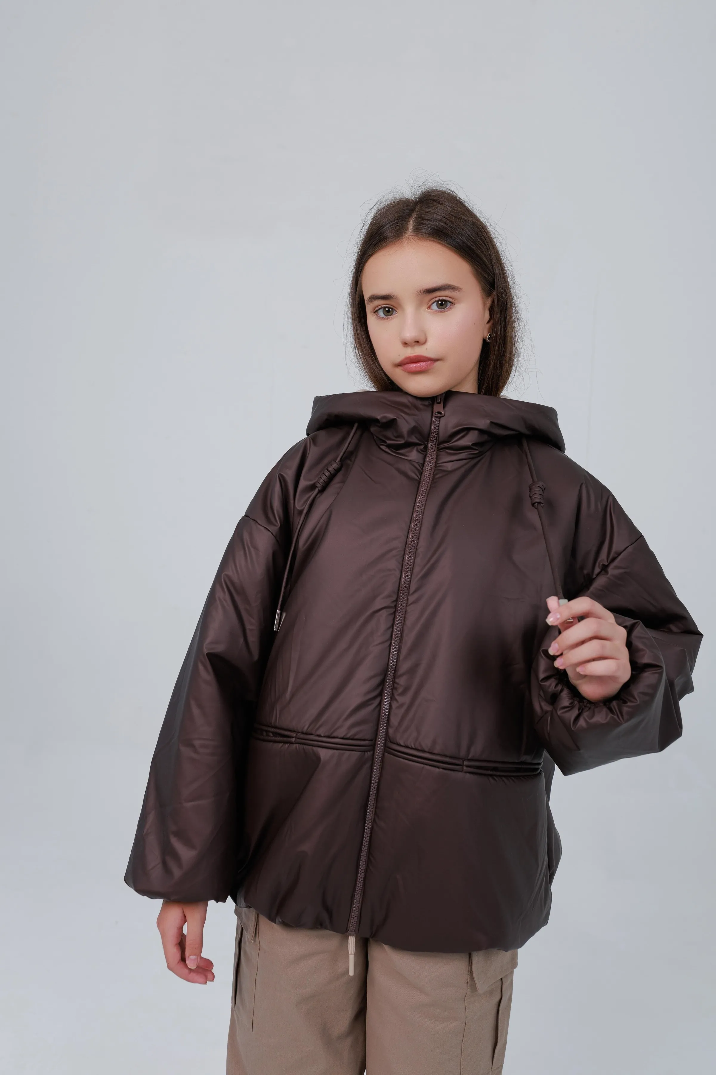 Куртка для дівчинки коричневий Цветков Амалія/кор