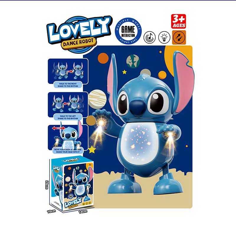 Інтерактивна іграшка  Stitch висота 25 см, світло, музика, танці, знімні вушка Унісекс Китай 1122/Stitch