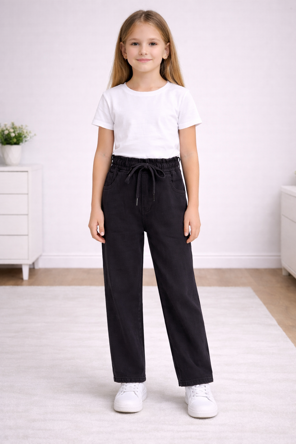Джинси палаццо для дівчинки чорний Altun 31032