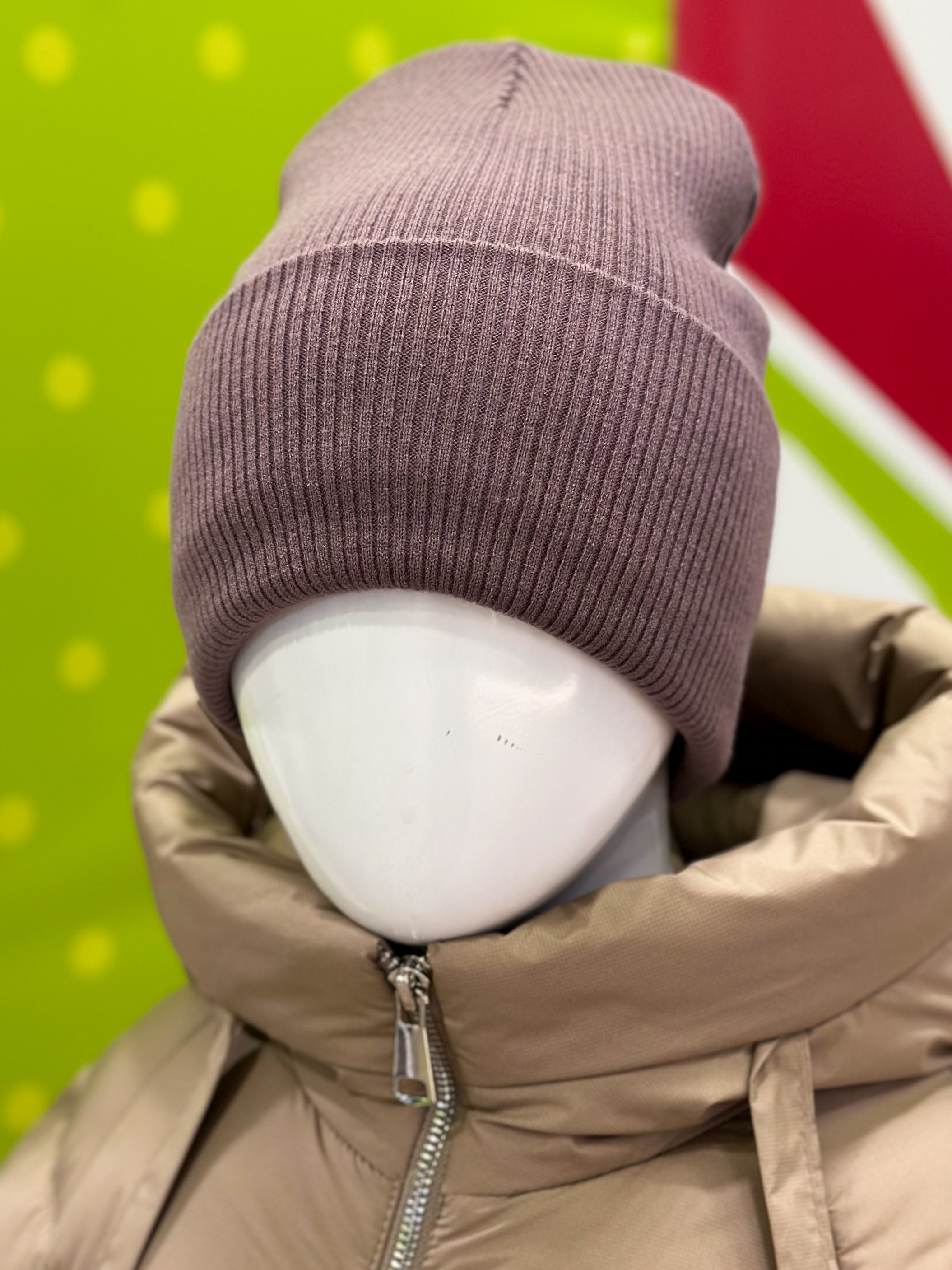 Шапка з флісовою підкладкою для дівчинки темно-пудровий Talvi Kids 03045/тпуд