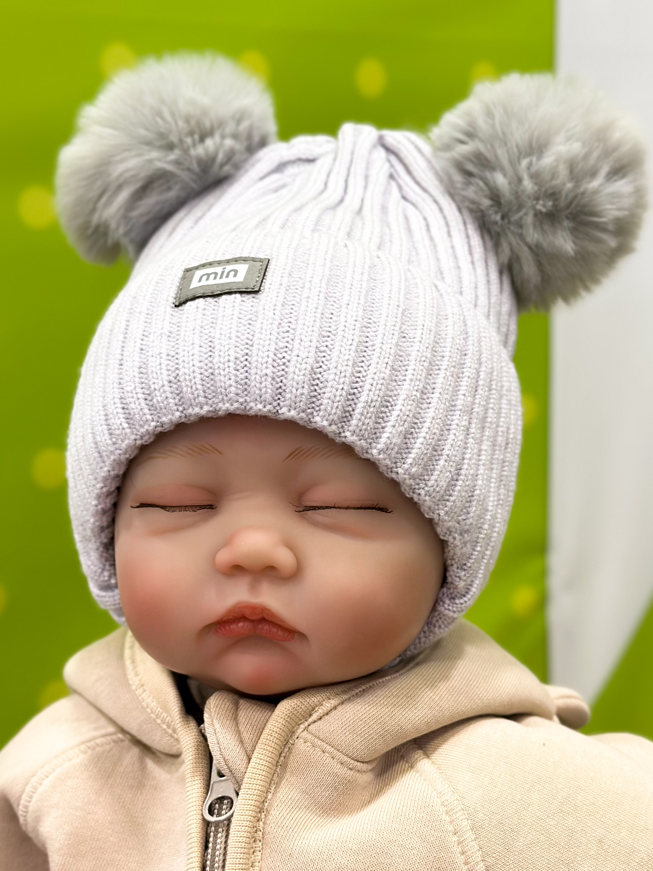 Шапка з флісовою підкладкою для хлопчика сірий УкраїнаТ 4142/сір
