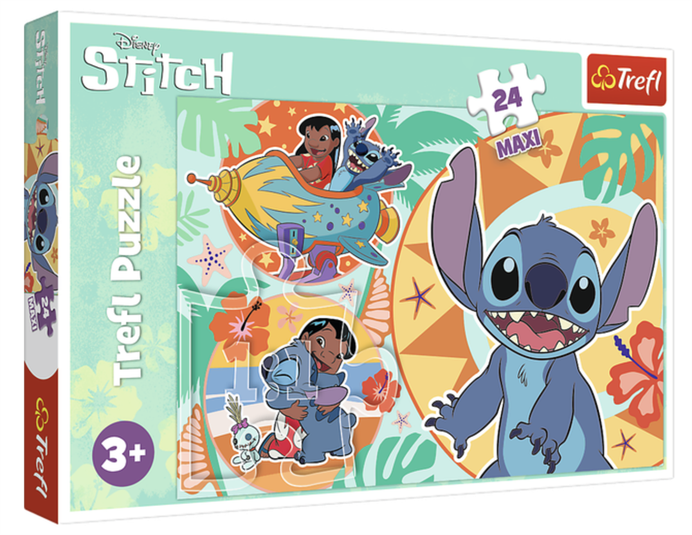 Пазли "24 Maxi" Lilo Stitch Щасливий день Унісекс Trefl 14365