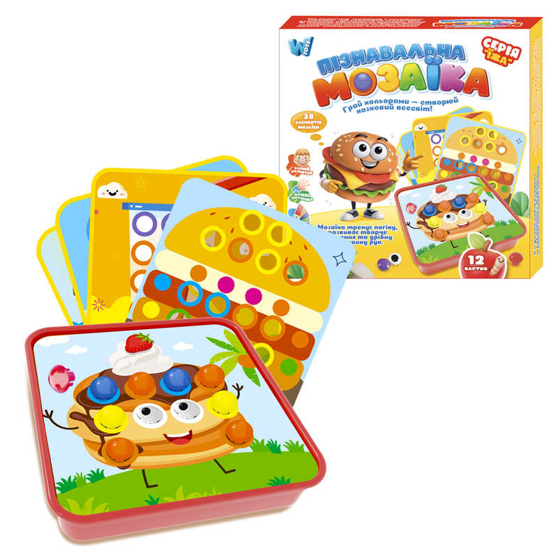 Мозаїка 38 елементів, 12 карток із завданнями Унісекс WToys 32577