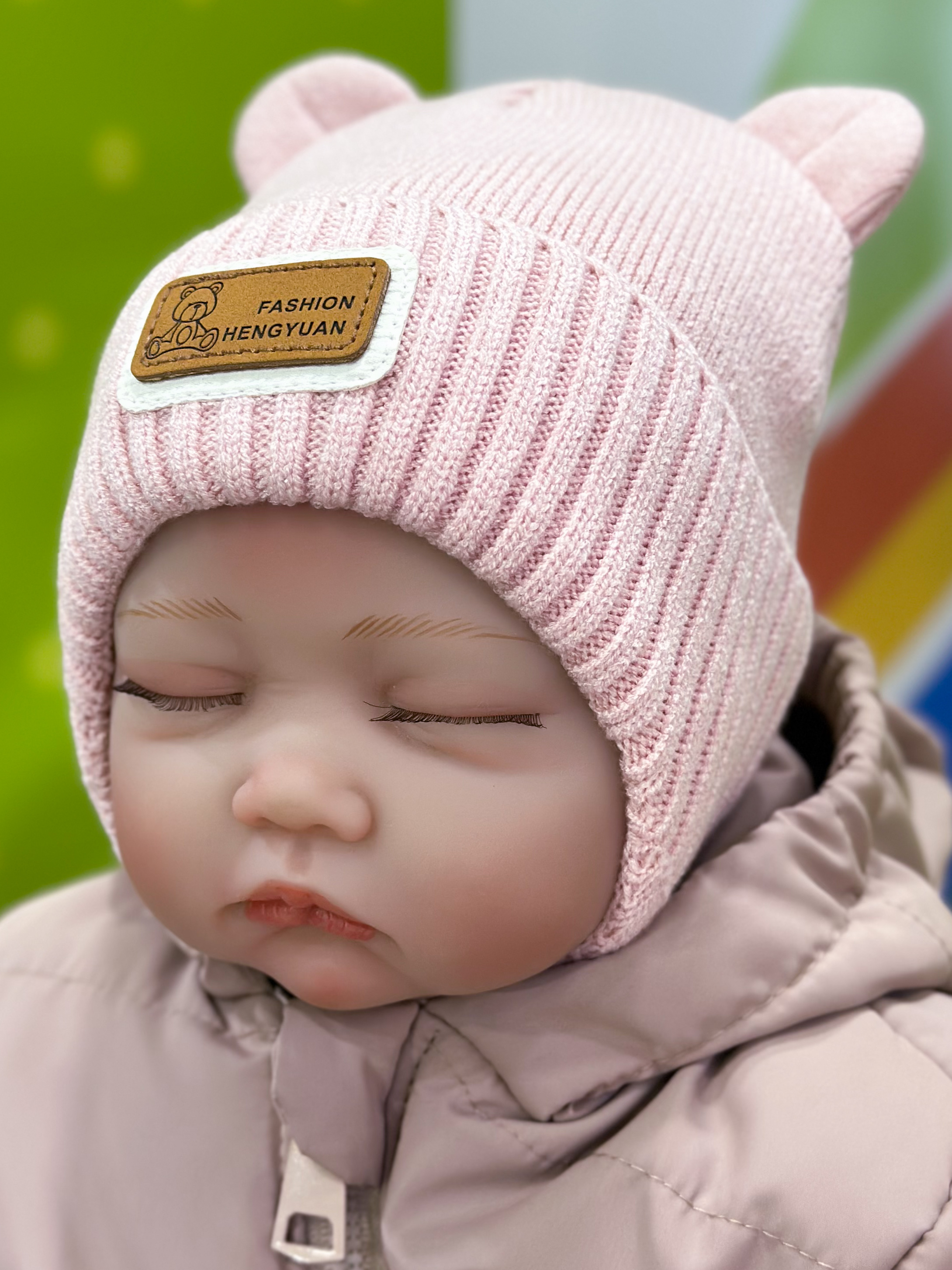 Шапка  на бавовняній підкладці для дівчинки світло-пудровий Talvi Kids 03185/свпуд
