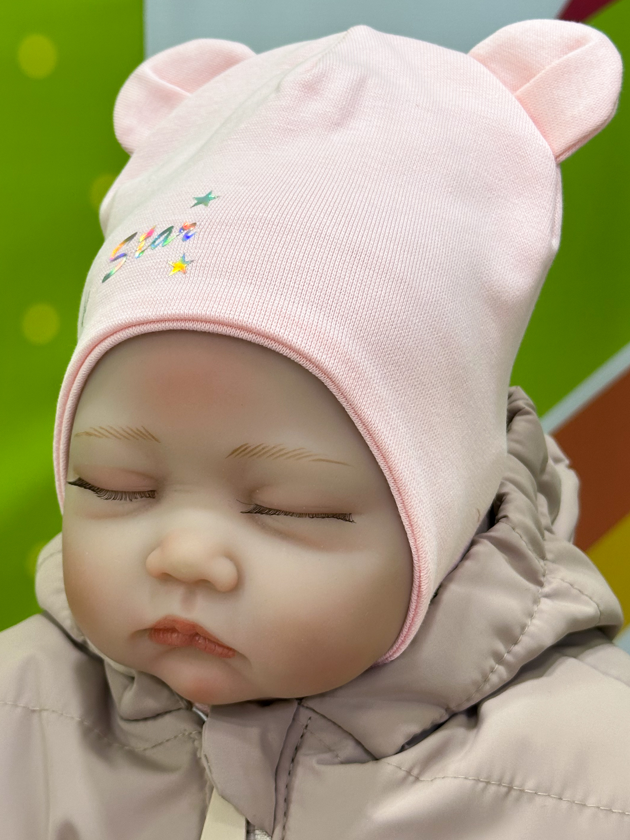 Шапка  на бавовняній підкладці для дівчинки світло-рожевий Talvi Kids 03294/сврож