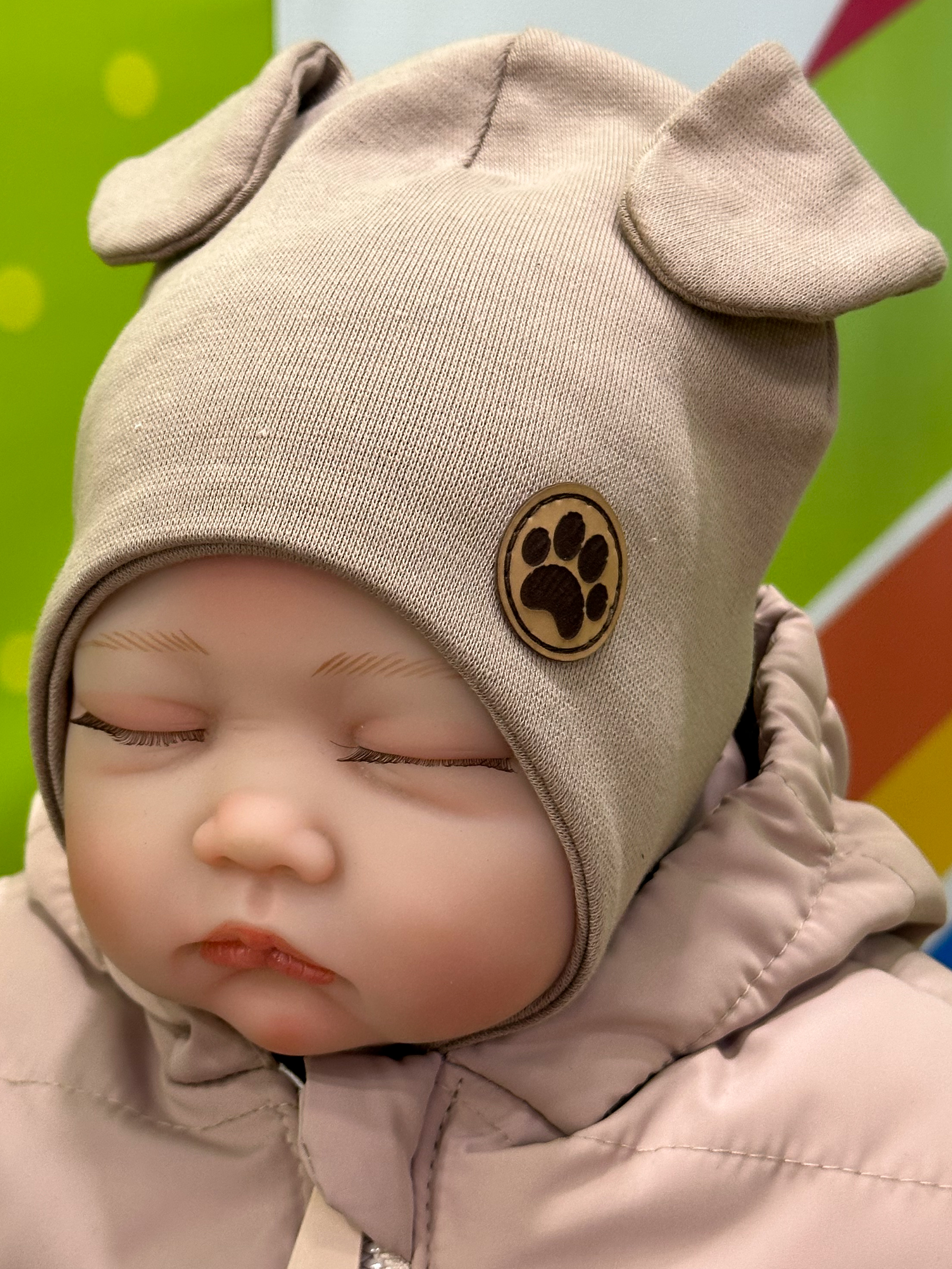 Шапка з вушками для хлопчика темно-бежевий Talvi Kids 03719/тбеж