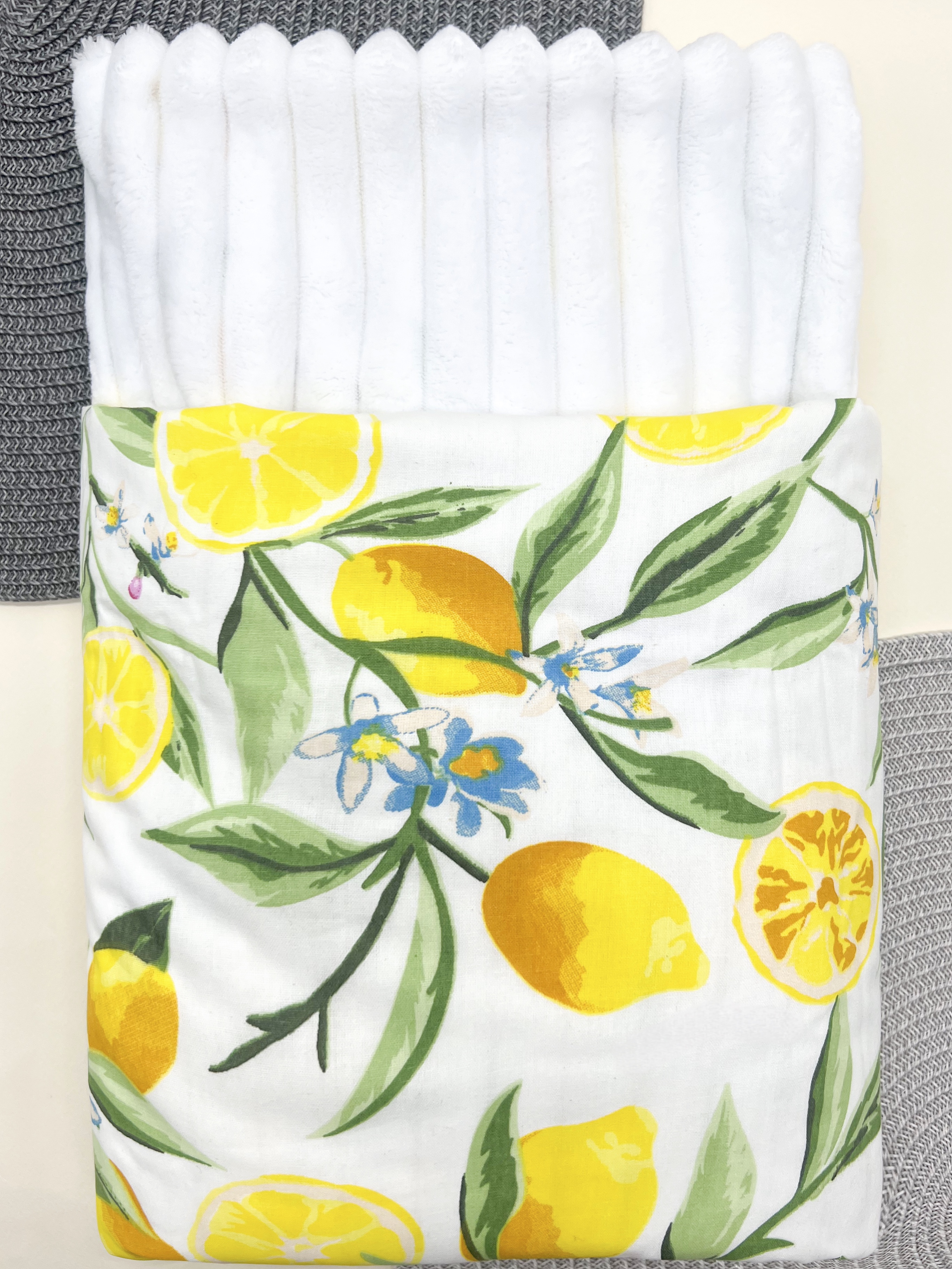 Плед велюровий Унісекс білий OptTextile пл/Лимони/біл