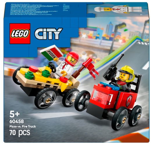 Конструктор City "Піца-авто проти пожежної машини" 70 деталей Унісекс LEGO Данія 60458