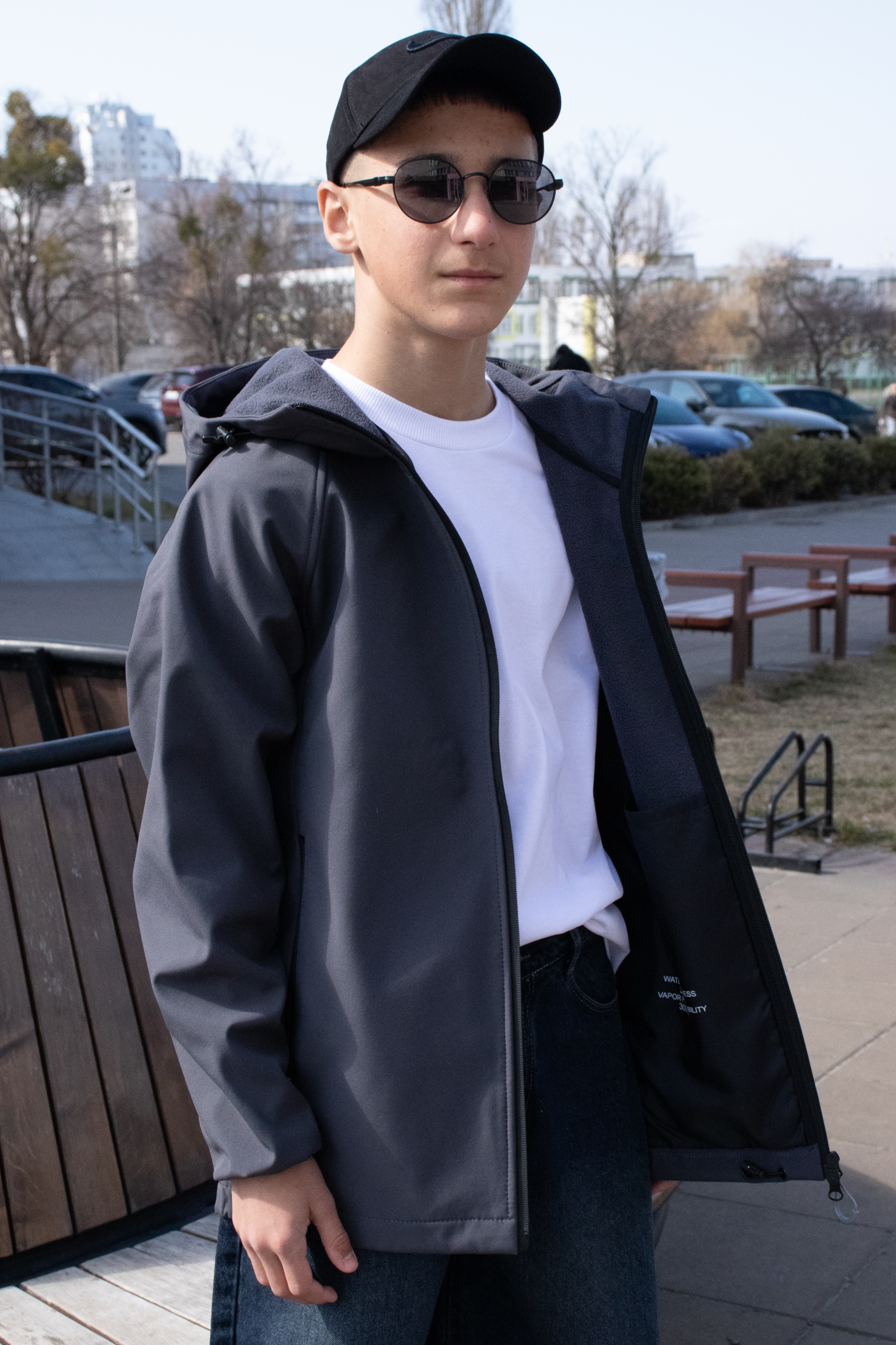 Куртка софтшел, на флісі, температурний режим від +10 до +20 для хлопчика темно-сірий Traveler тсір/Softhell