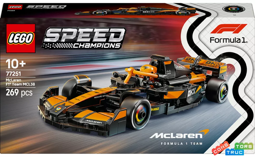 Конструктор Автомобіль для перегонів McLaren F1Team MCL38, 269 деталей Унісекс LEGO Данія 77251