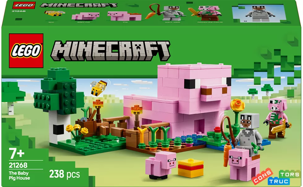 Конструктор Minecraft 238 деталей, Будинок для поросят Унісекс LEGO Данія 21268