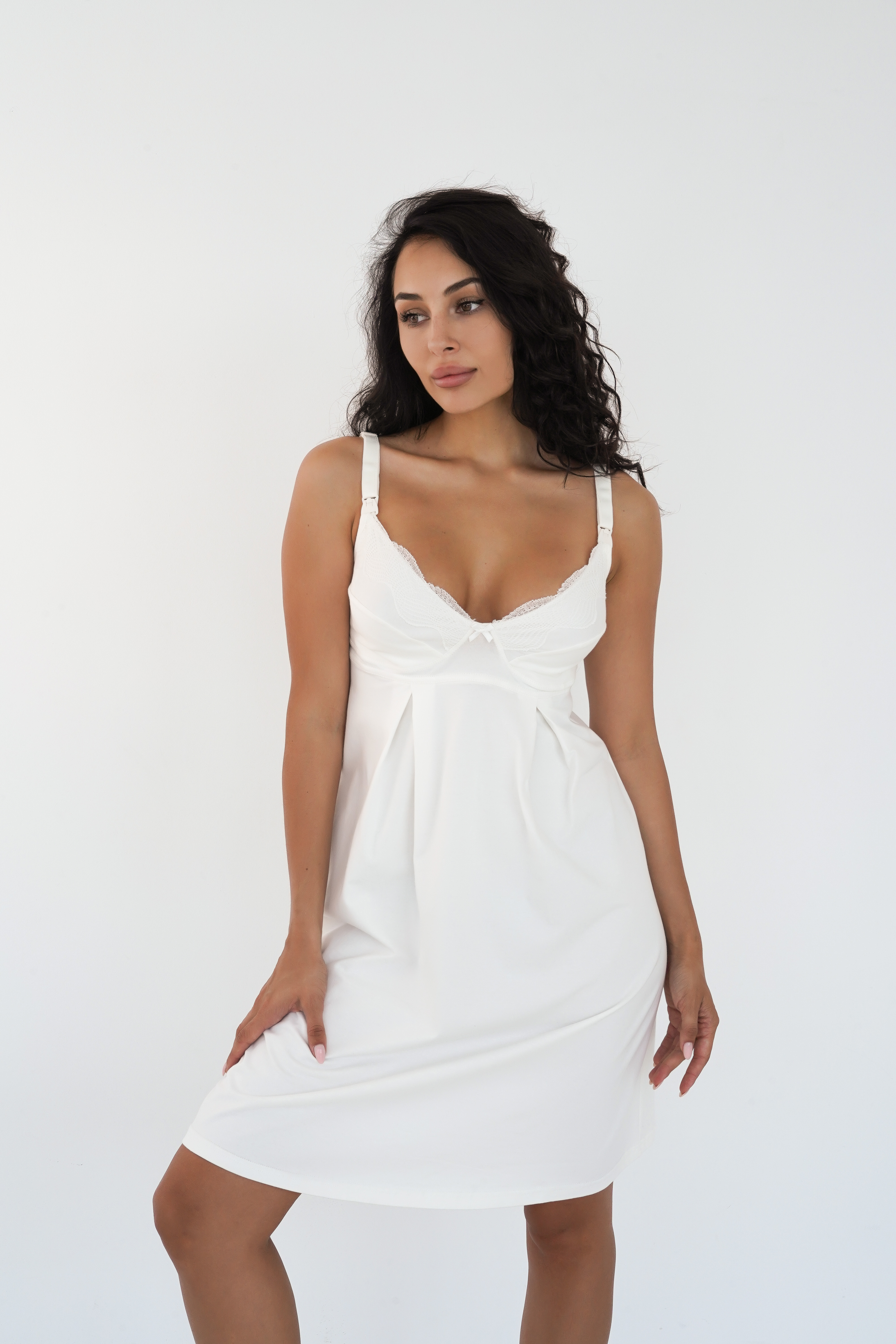 Нічна сорочка Soft Lace Унісекс молочний Мамин Дім 24182