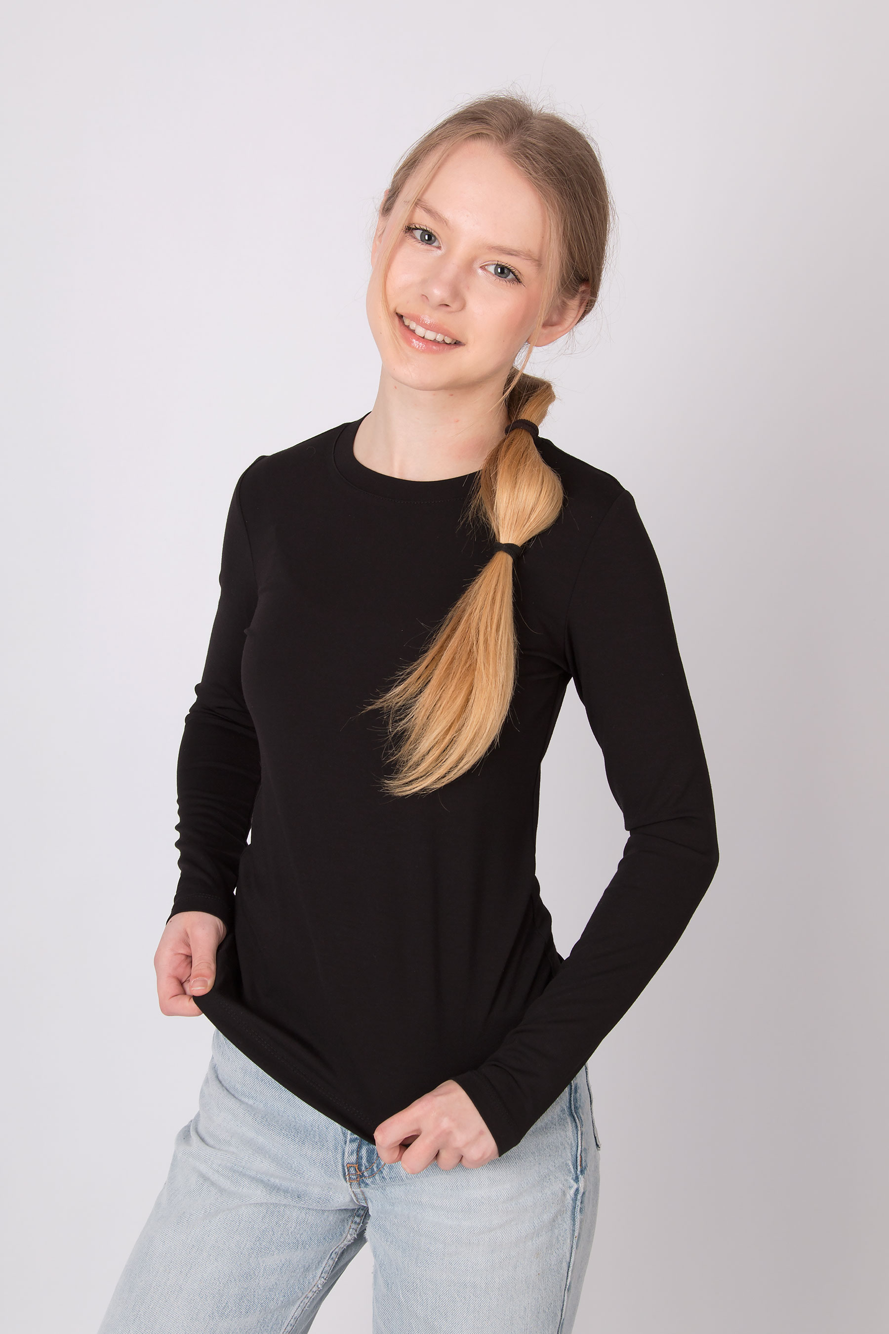 Лонгслів для дівчинки чорний Mevis 5841-04