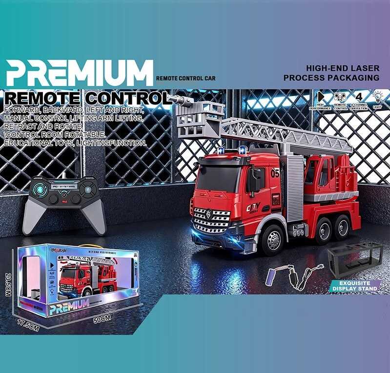Машина  Р/У "Пожежна машина", акумулятор 3.7 V, пульт, світло, рухливі елементи Унісекс Китай OKL001-28