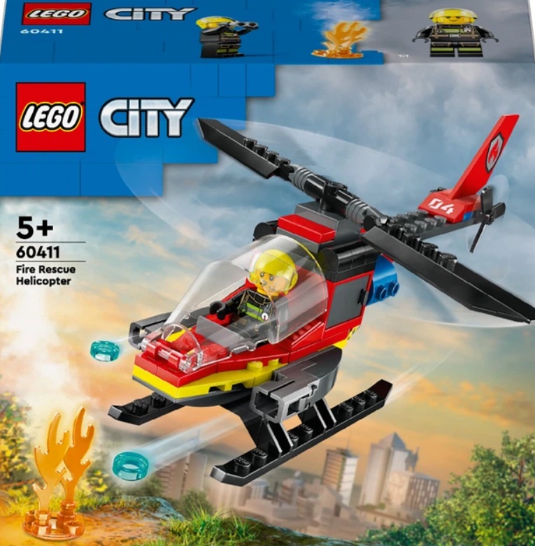 Конструктор Lego City Пожежний рятувальний гелікоптер 85 деталей Унісекс LEGO 60411
