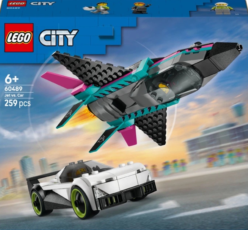 Конструктор Lego City Реактивний літак проти автомобіля Унісекс LEGO 60489