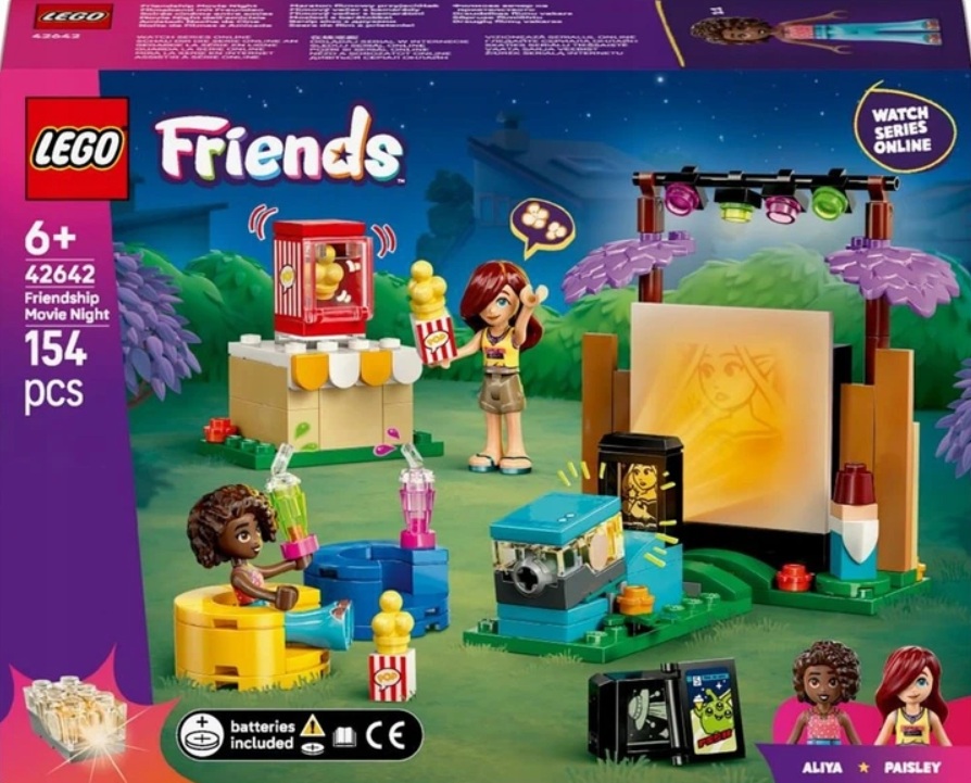 Конструктор Friends Вечір кіно з друзями, 154 деталі Унісекс LEGO 42642