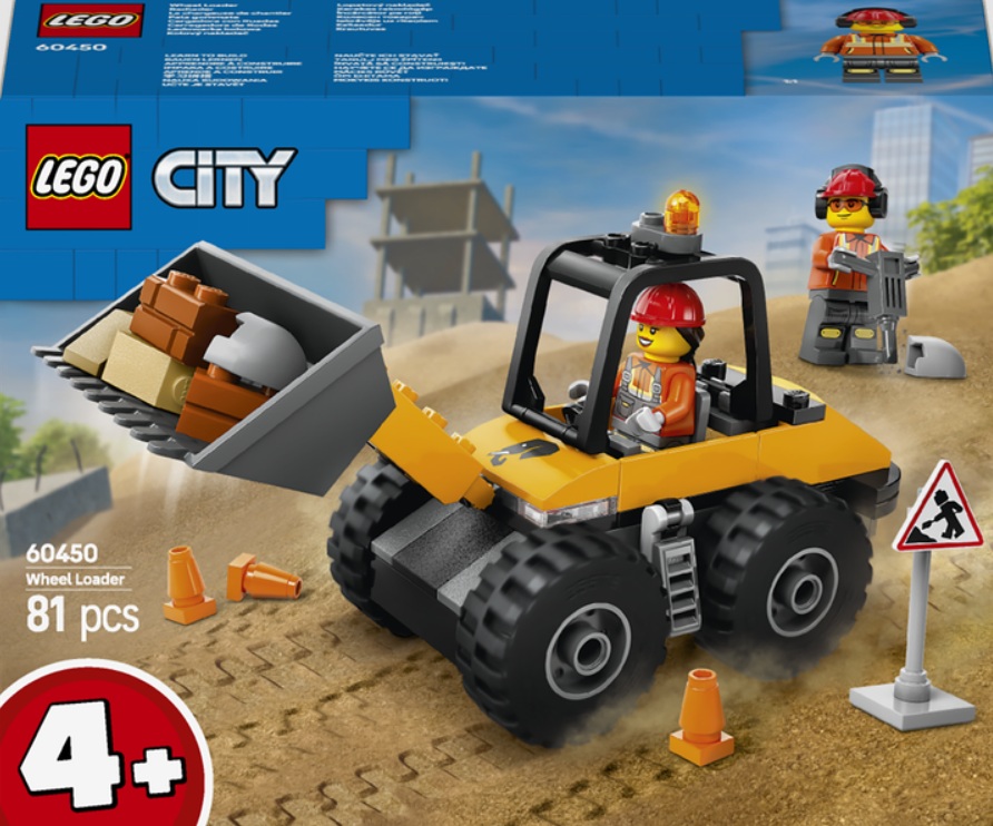Конструктор Lego City Жовтий будівельний автонавантажувач, 81 деталь Унісекс LEGO 60450