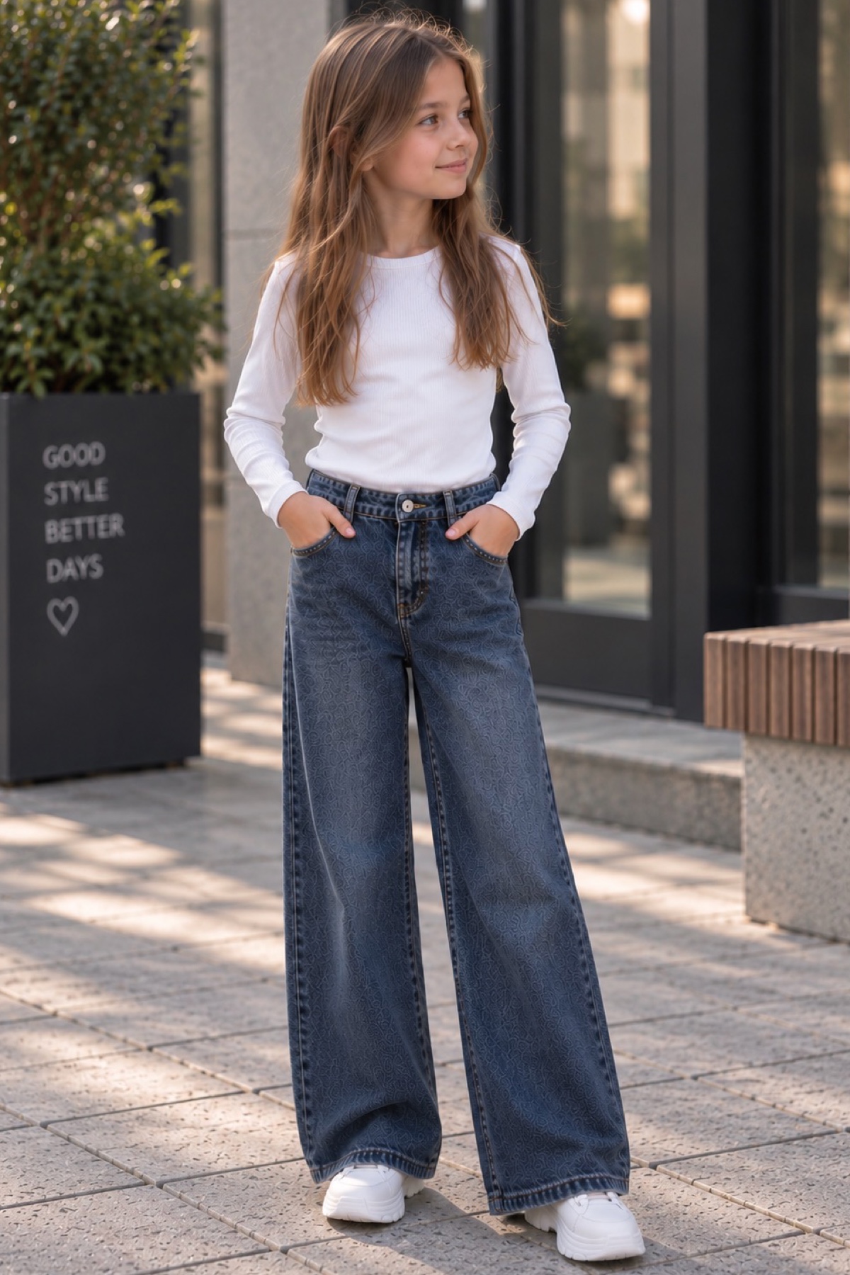 Джинси палаццо для дівчинки синій Altun 21457